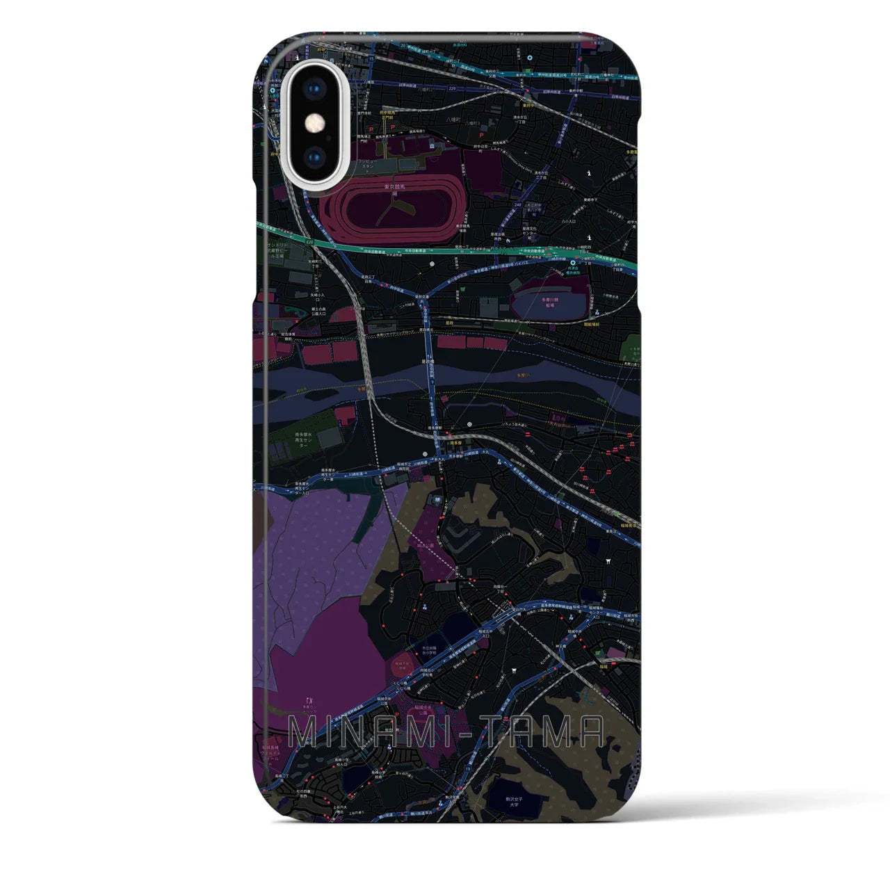 【南多摩(東京都)】地図柄iPhoneケース(バックカバータイプ)