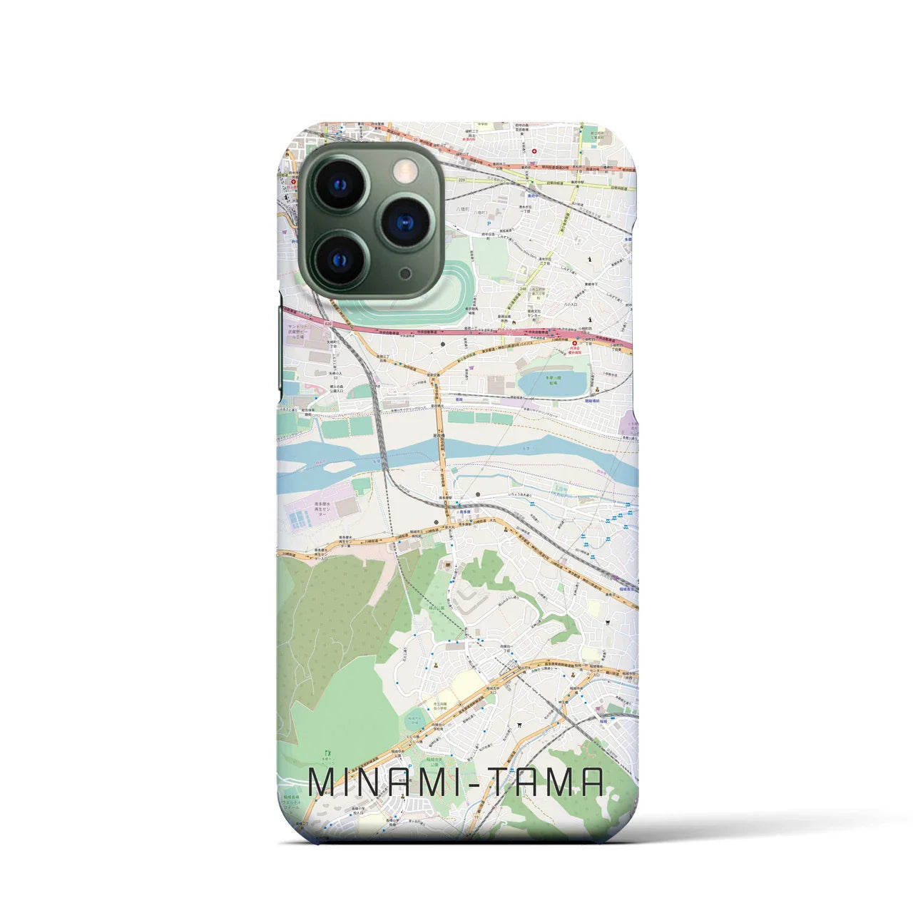 【南多摩(東京都)】地図柄iPhoneケース(バックカバータイプ)