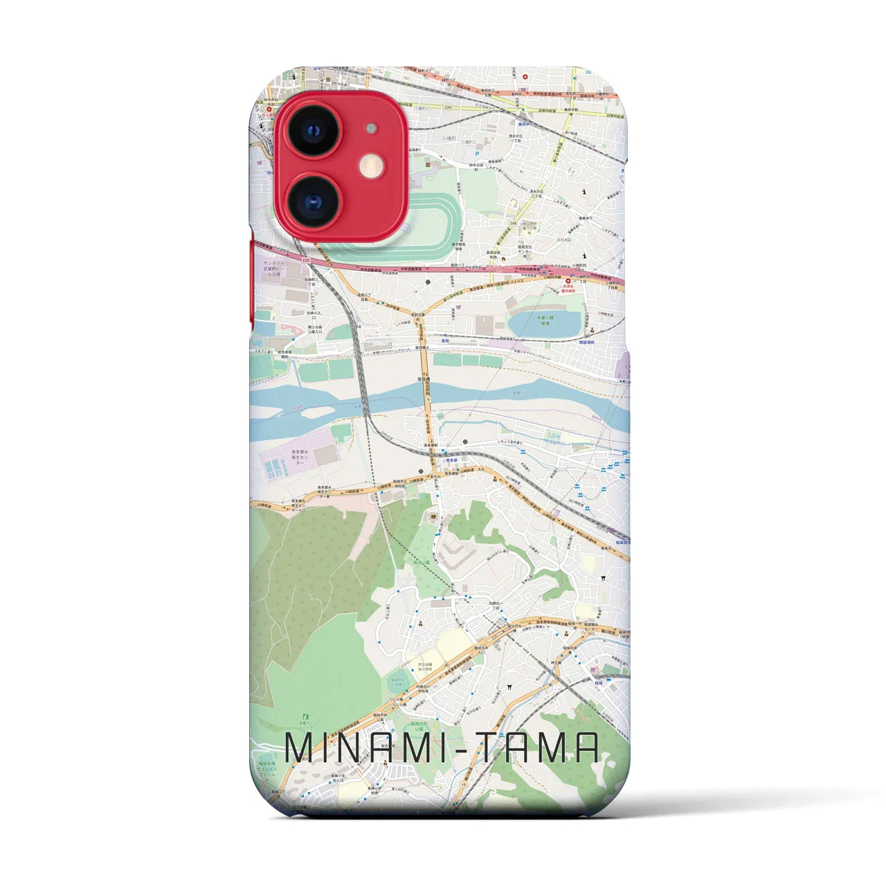 【南多摩(東京都)】地図柄iPhoneケース(バックカバータイプ)