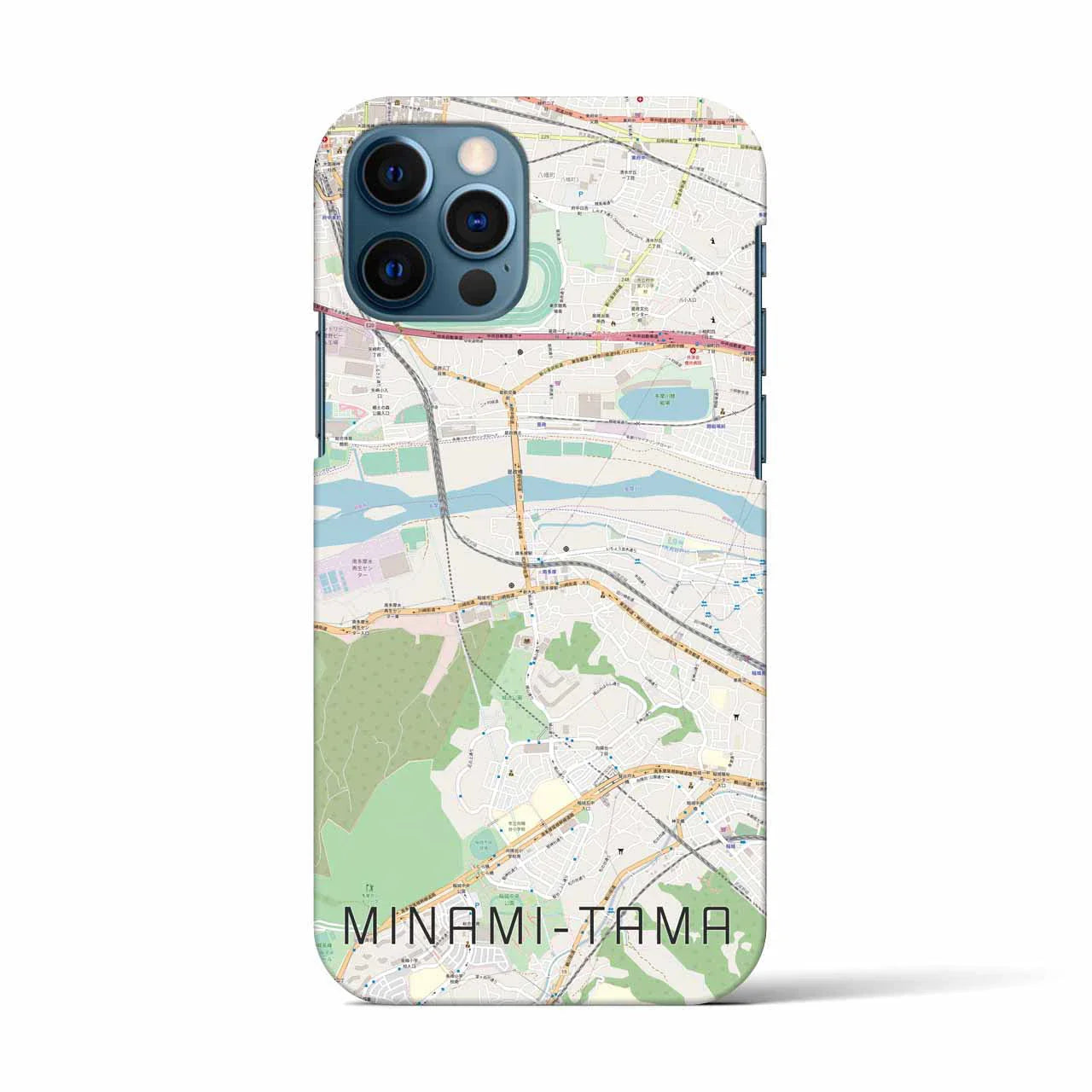 【南多摩(東京都)】地図柄iPhoneケース(バックカバータイプ)