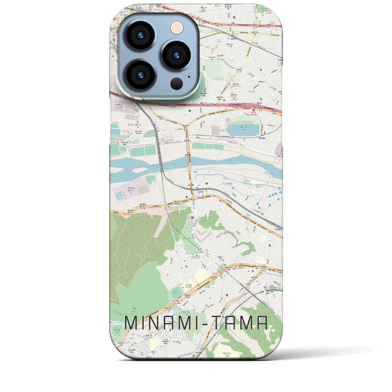 【南多摩(東京都)】地図柄iPhoneケース(バックカバータイプ)