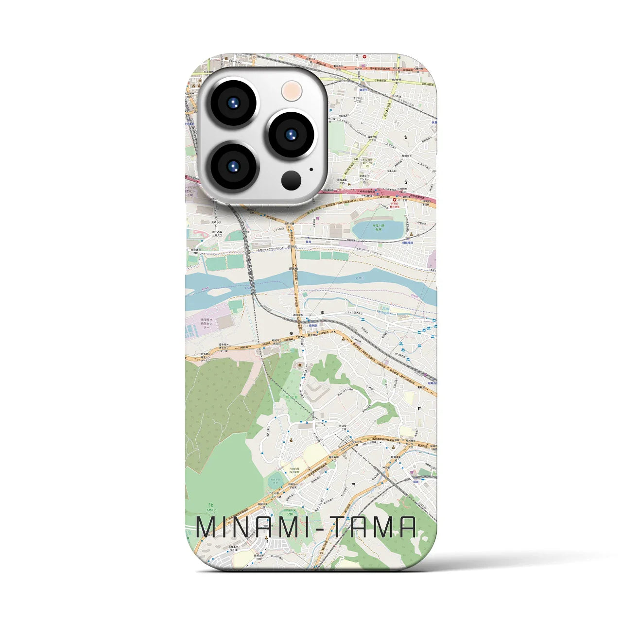 【南多摩(東京都)】地図柄iPhoneケース(バックカバータイプ)