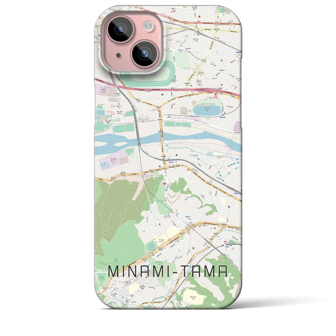 【南多摩(東京都)】地図柄iPhoneケース(バックカバータイプ)