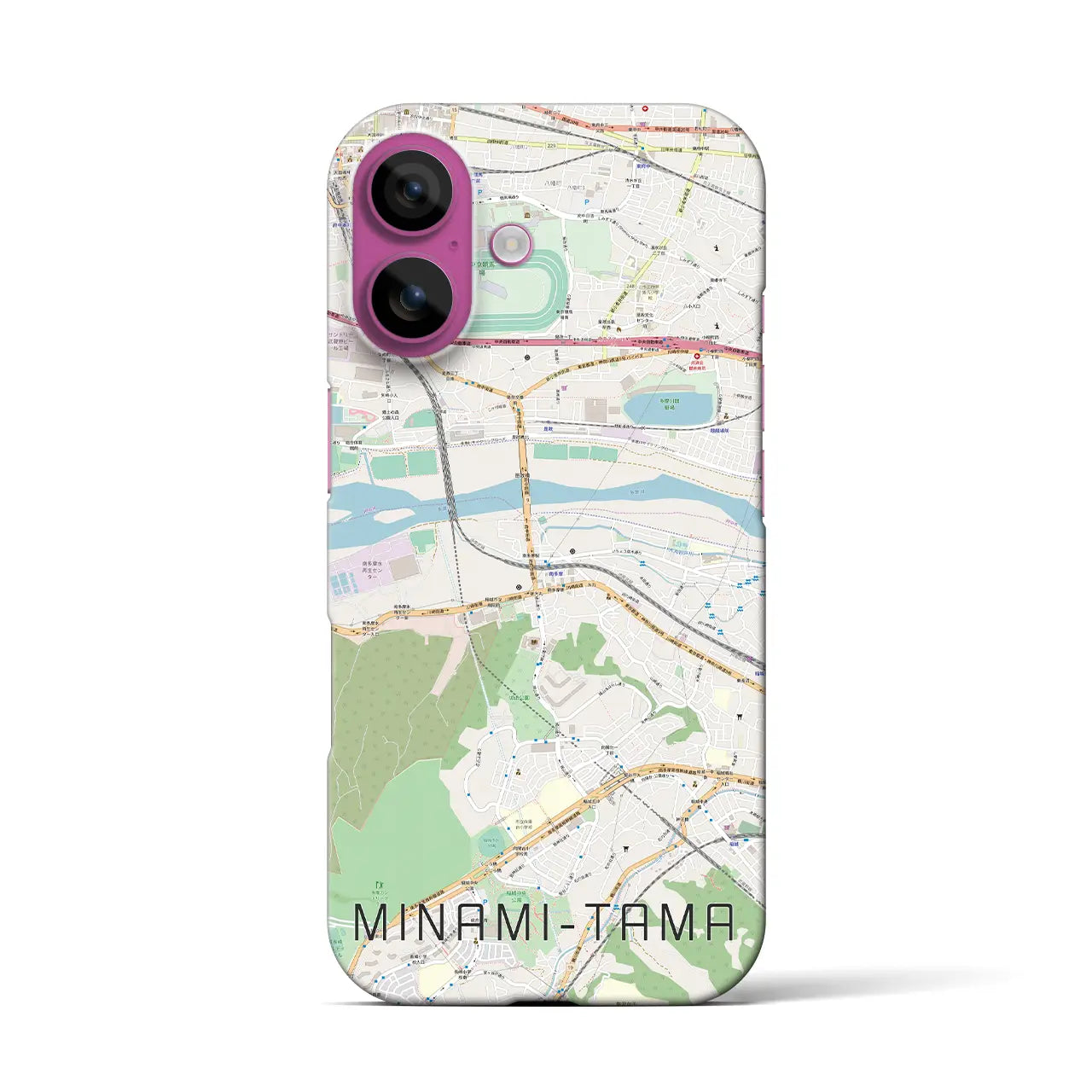 【南多摩(東京都)】地図柄iPhoneケース(バックカバータイプ)
