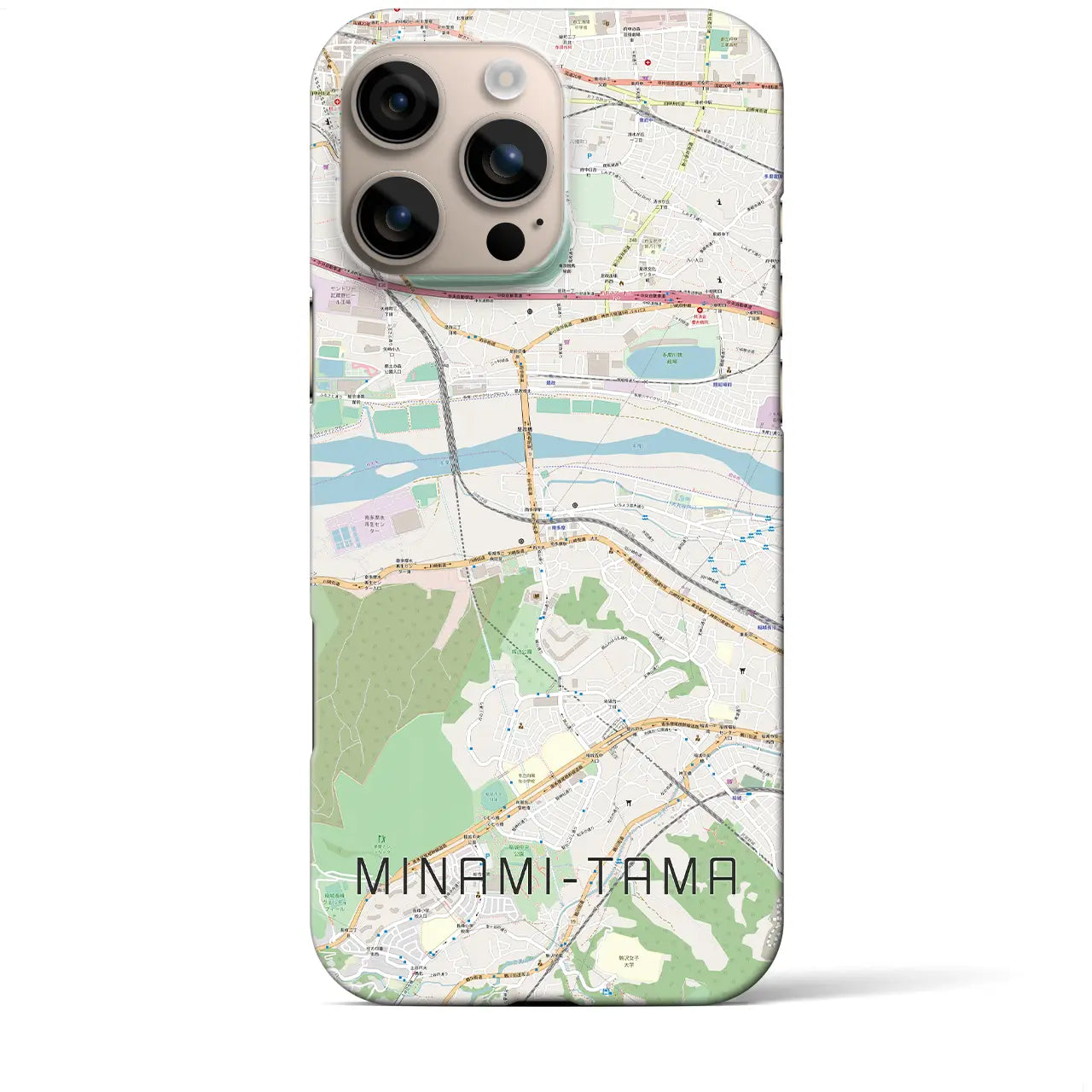 【南多摩(東京都)】地図柄iPhoneケース(バックカバータイプ)