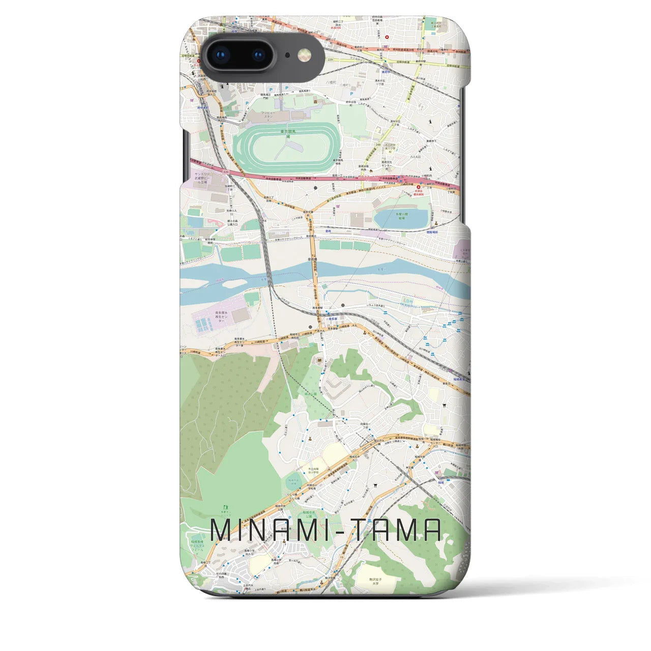 【南多摩(東京都)】地図柄iPhoneケース(バックカバータイプ)