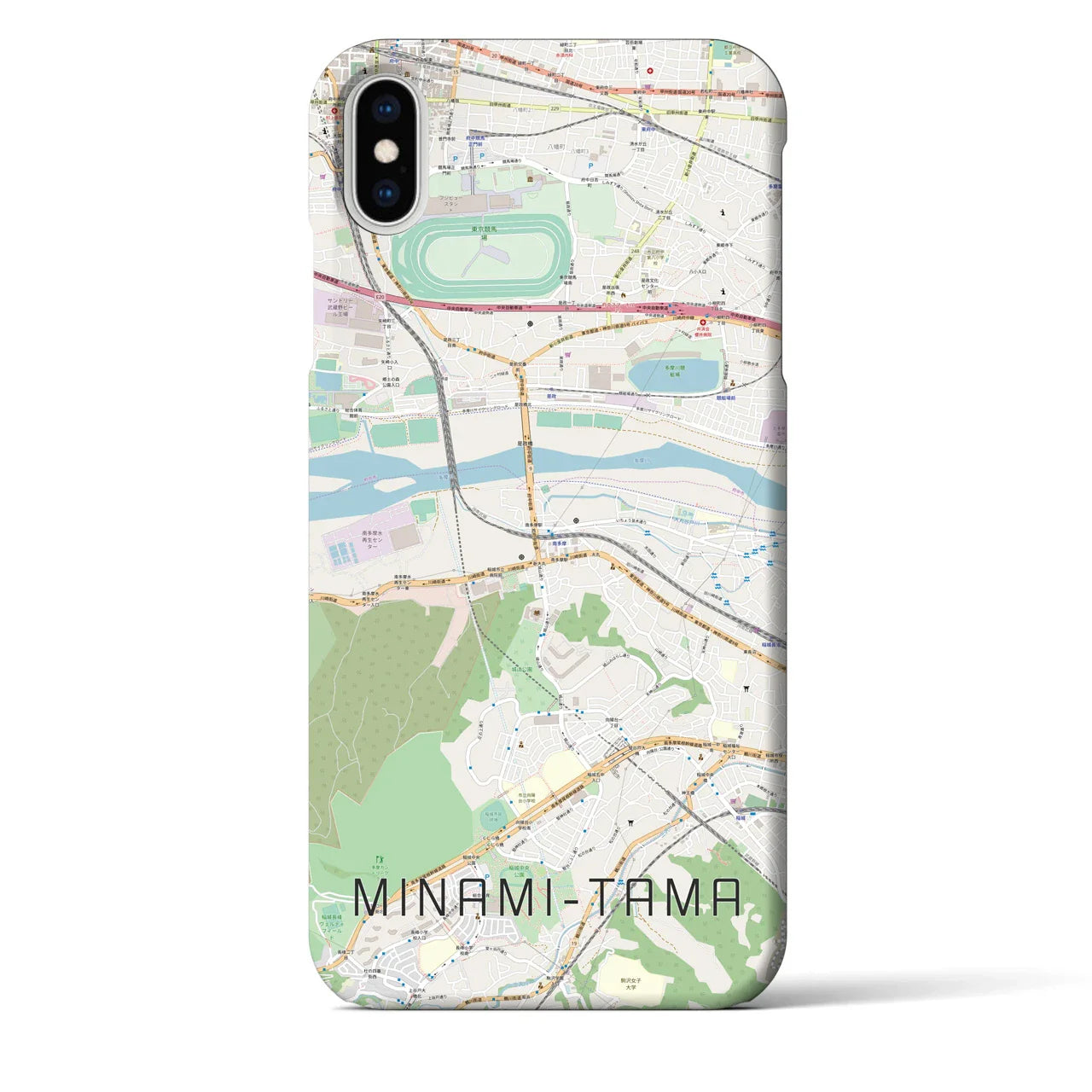 【南多摩(東京都)】地図柄iPhoneケース(バックカバータイプ)