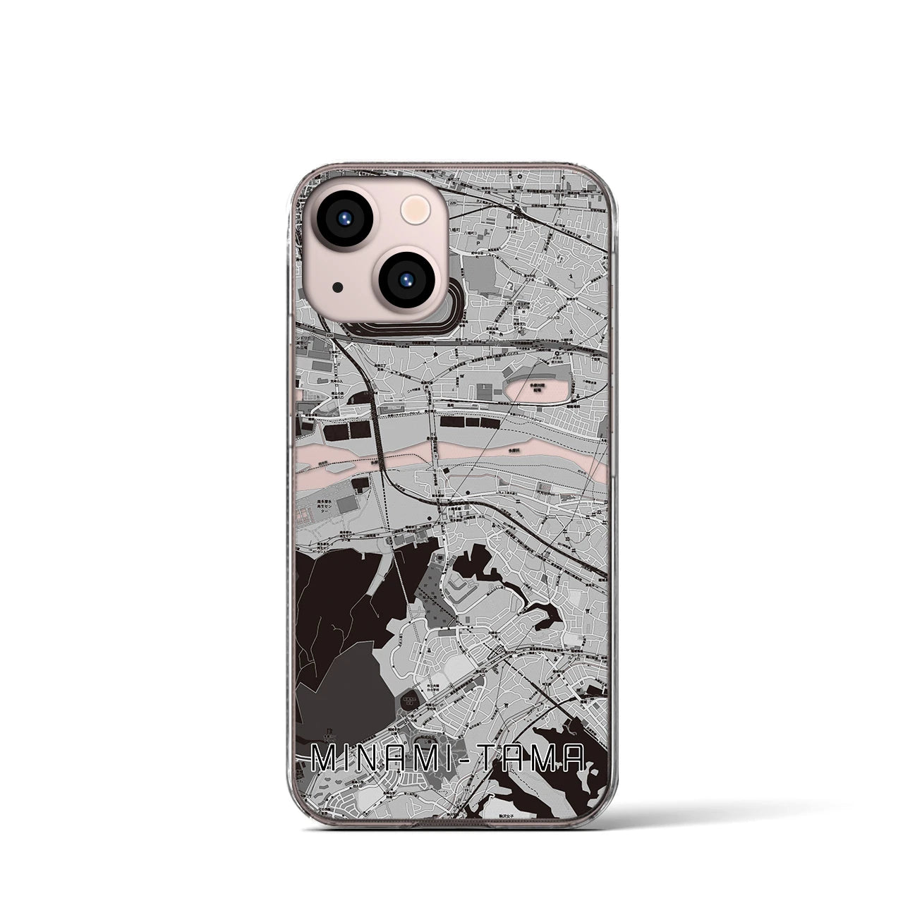【南多摩(東京都)】地図柄iPhoneケース(クリアタイプ)
