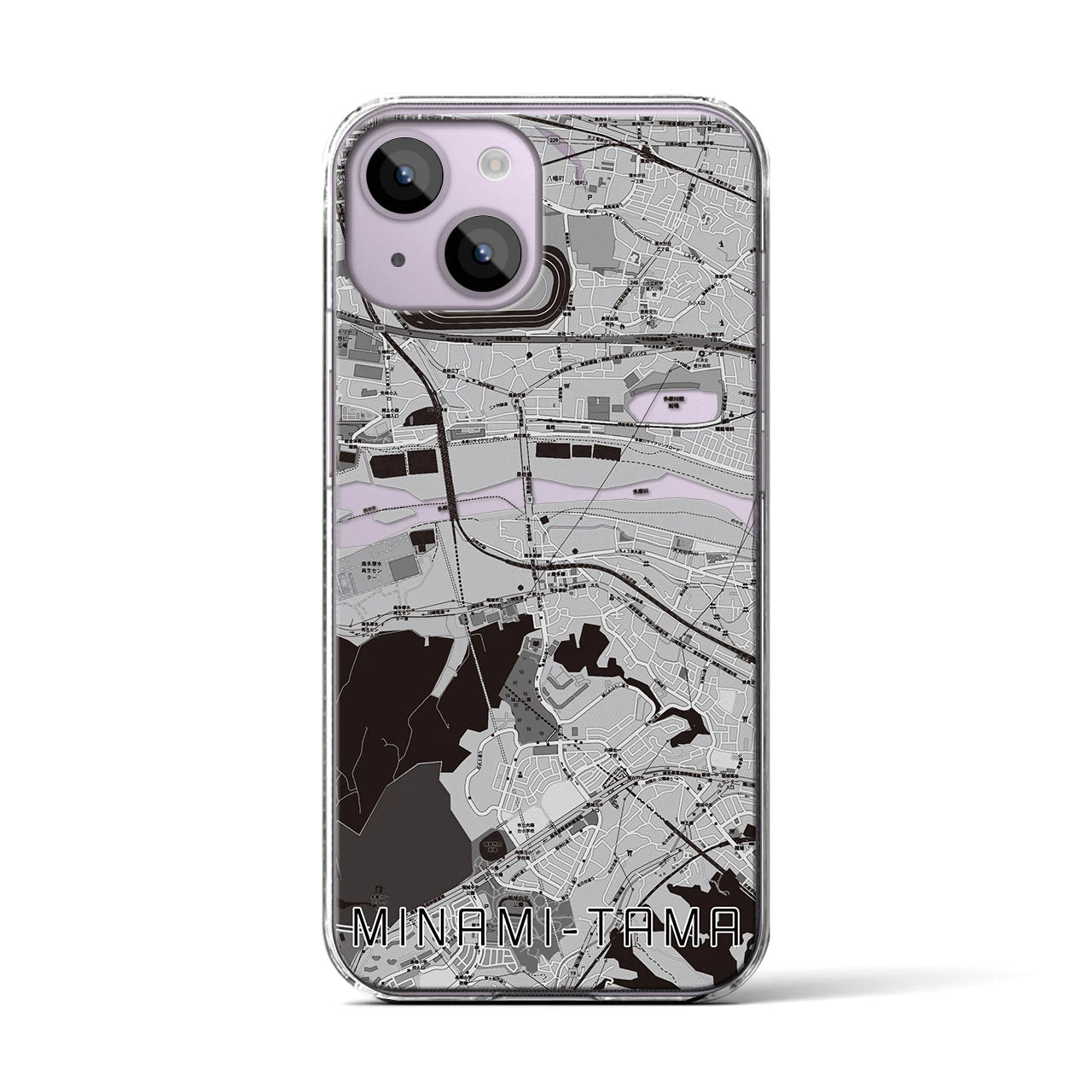 【南多摩(東京都)】地図柄iPhoneケース(クリアタイプ)