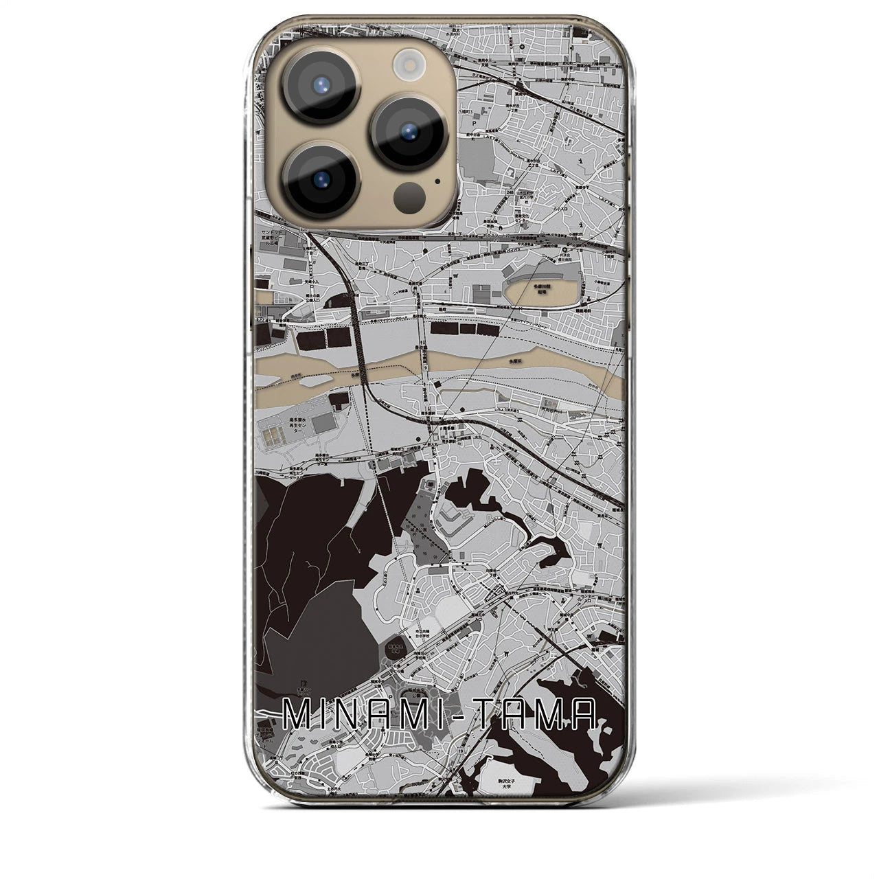 【南多摩(東京都)】地図柄iPhoneケース(クリアタイプ)