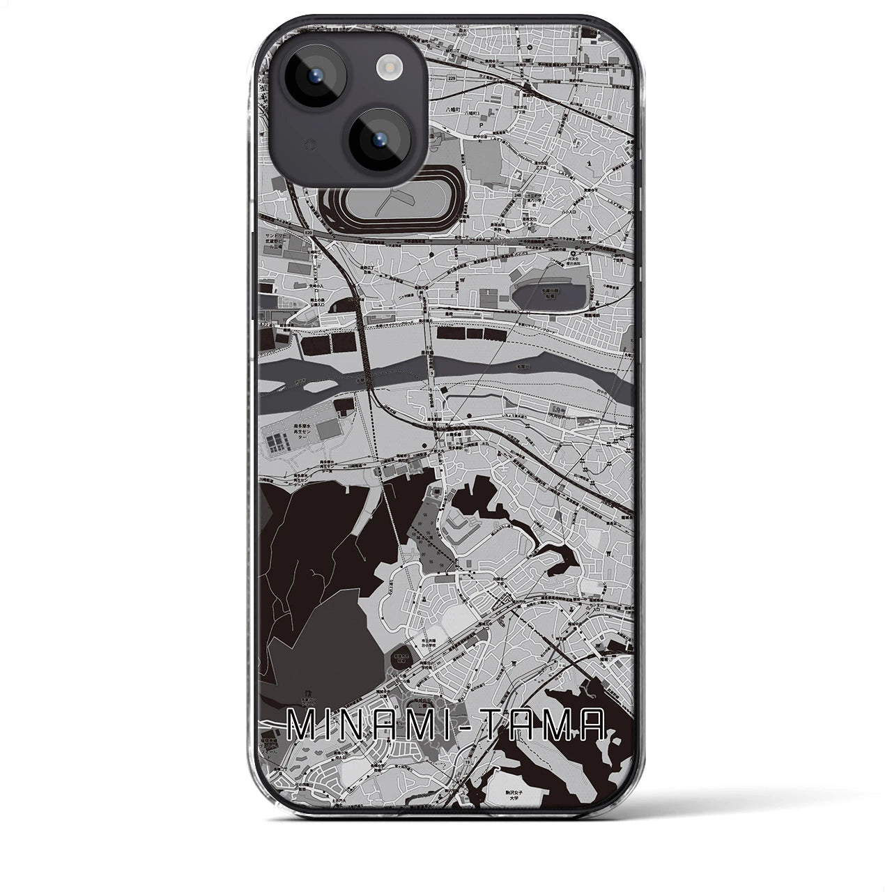 【南多摩(東京都)】地図柄iPhoneケース(クリアタイプ)