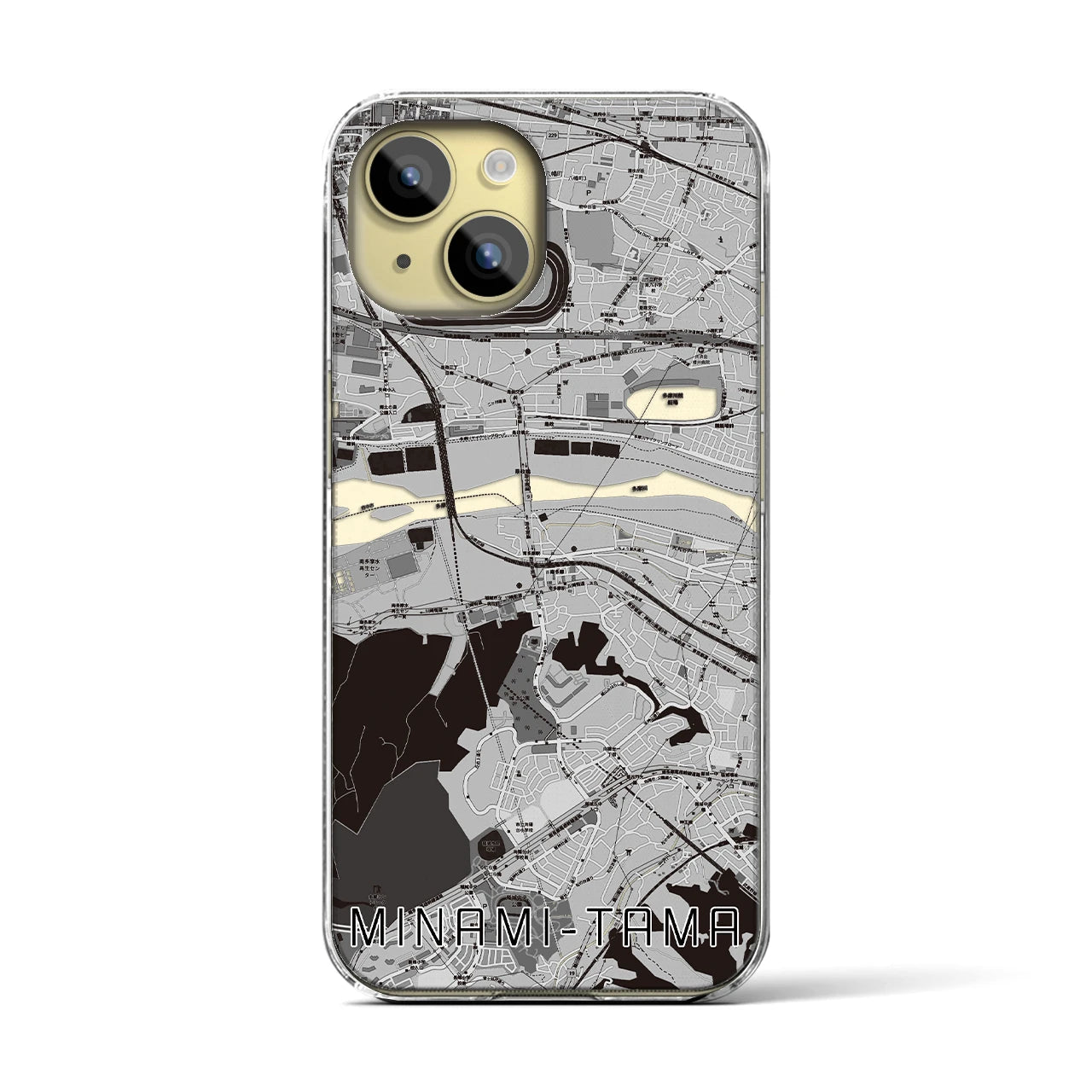【南多摩(東京都)】地図柄iPhoneケース(クリアタイプ)