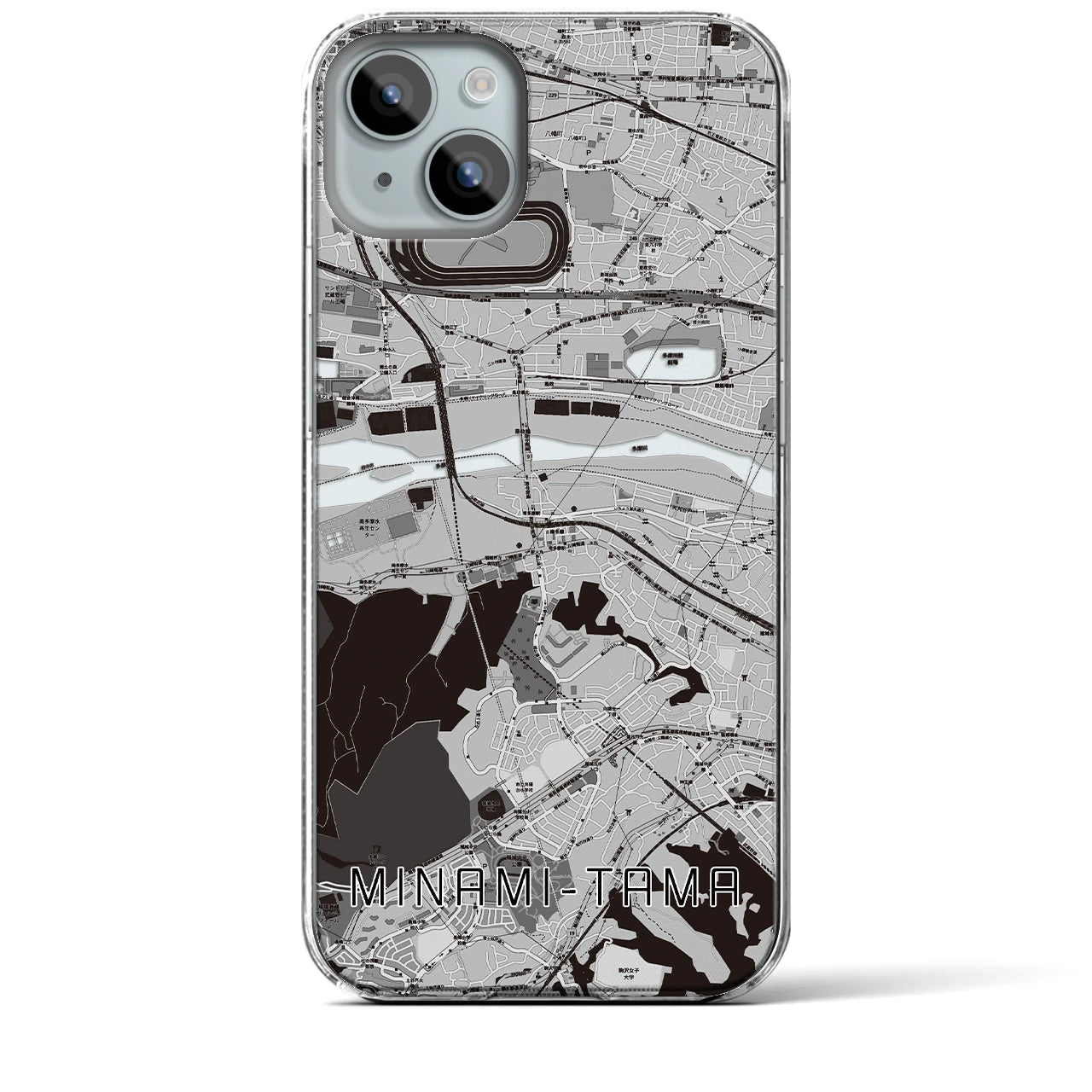 【南多摩(東京都)】地図柄iPhoneケース(クリアタイプ)