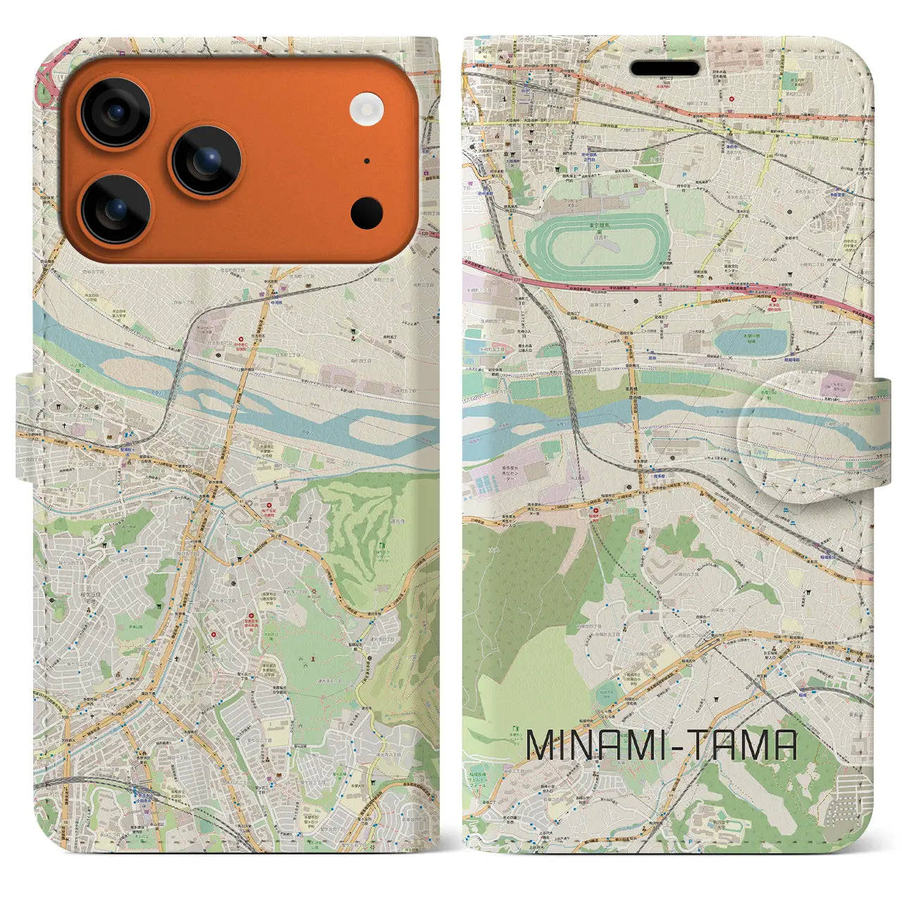 【南多摩(東京都)】地図柄iPhoneケース(手帳タイプ)