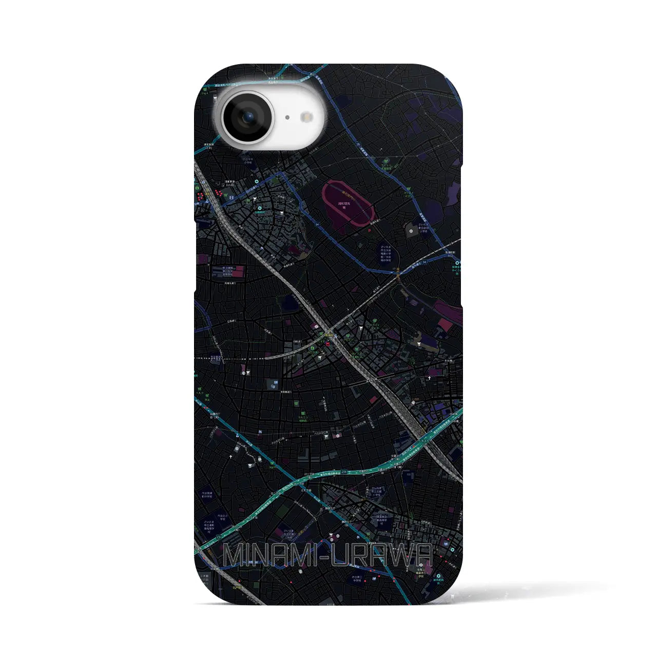 【南浦和(埼玉県)】地図柄iPhoneケース(バックカバータイプ)