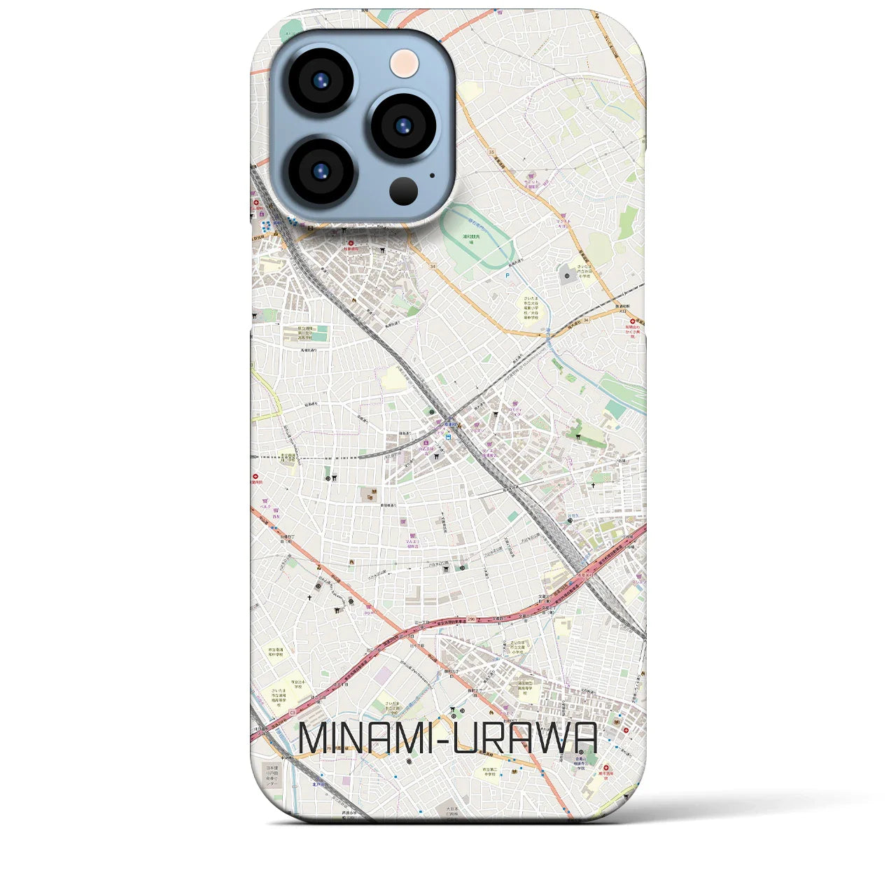 【南浦和(埼玉県)】地図柄iPhoneケース(バックカバータイプ)