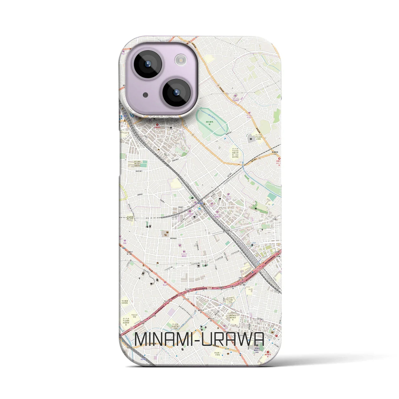 【南浦和(埼玉県)】地図柄iPhoneケース(バックカバータイプ)
