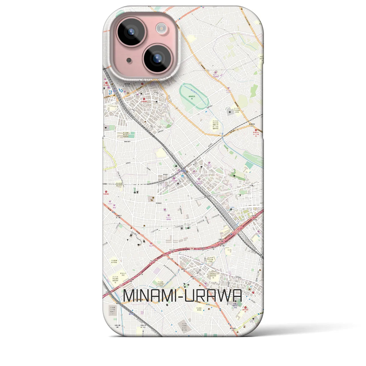 【南浦和(埼玉県)】地図柄iPhoneケース(バックカバータイプ)