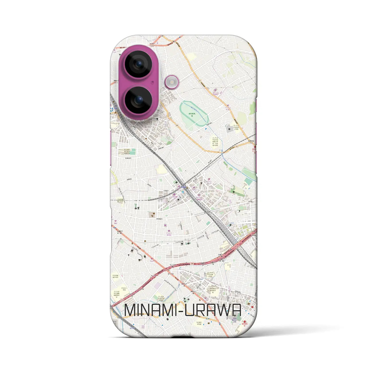【南浦和(埼玉県)】地図柄iPhoneケース(バックカバータイプ)
