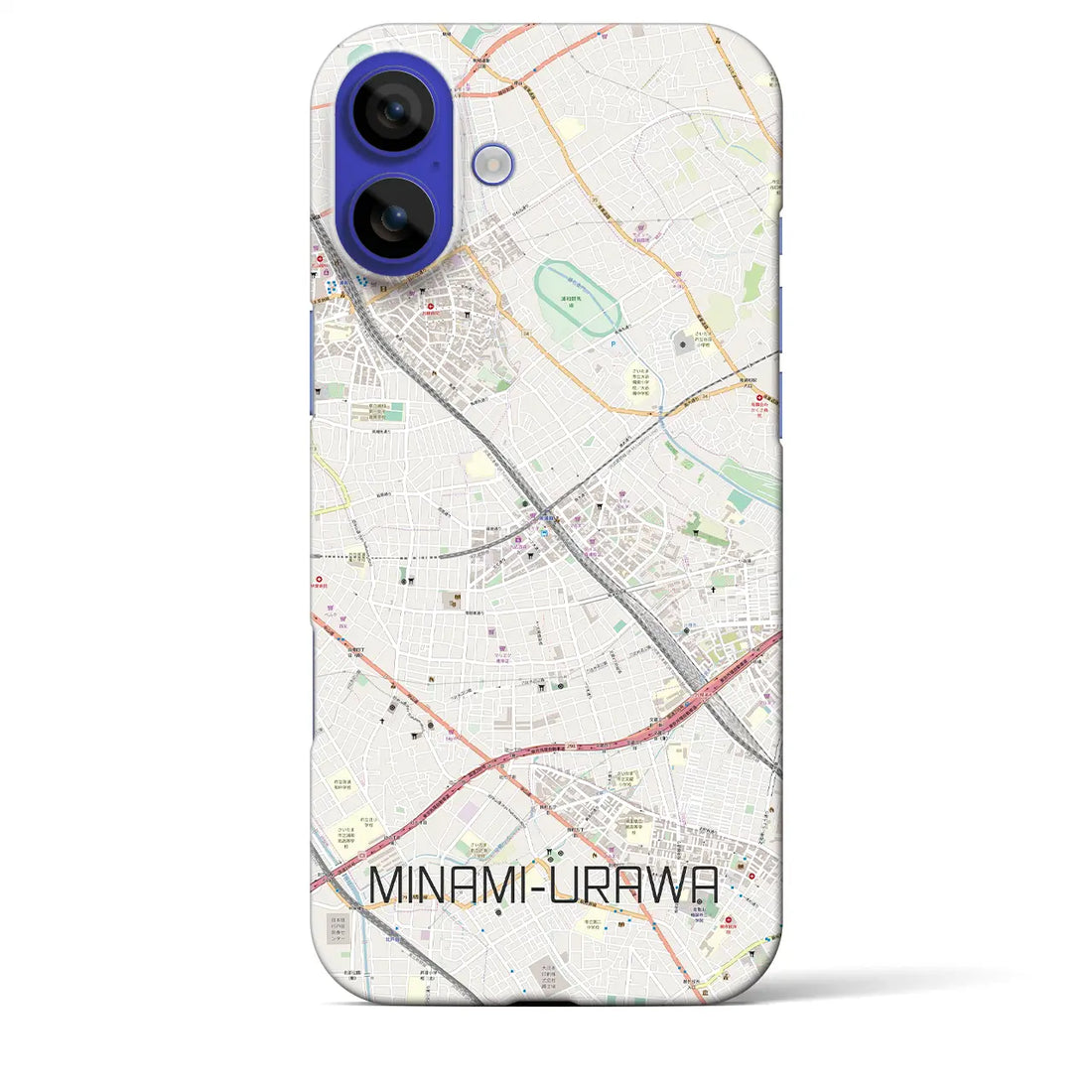 【南浦和(埼玉県)】地図柄iPhoneケース(バックカバータイプ)ナチュラル・iPhone 16 Pro Max 用