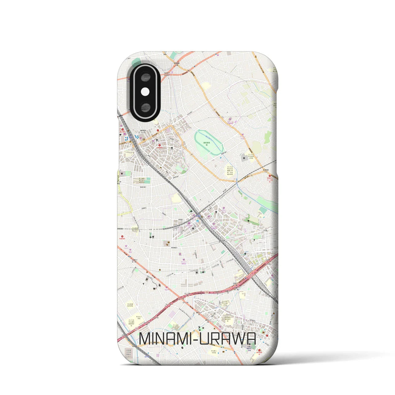 【南浦和(埼玉県)】地図柄iPhoneケース(バックカバータイプ)