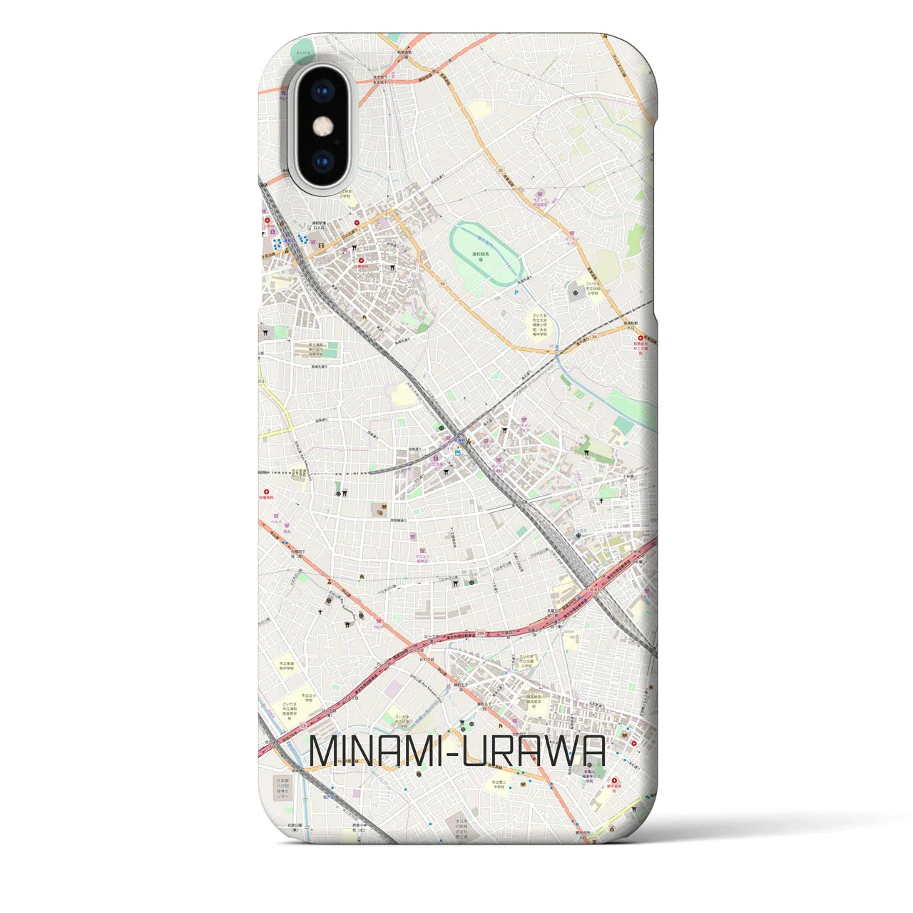 【南浦和(埼玉県)】地図柄iPhoneケース(バックカバータイプ)