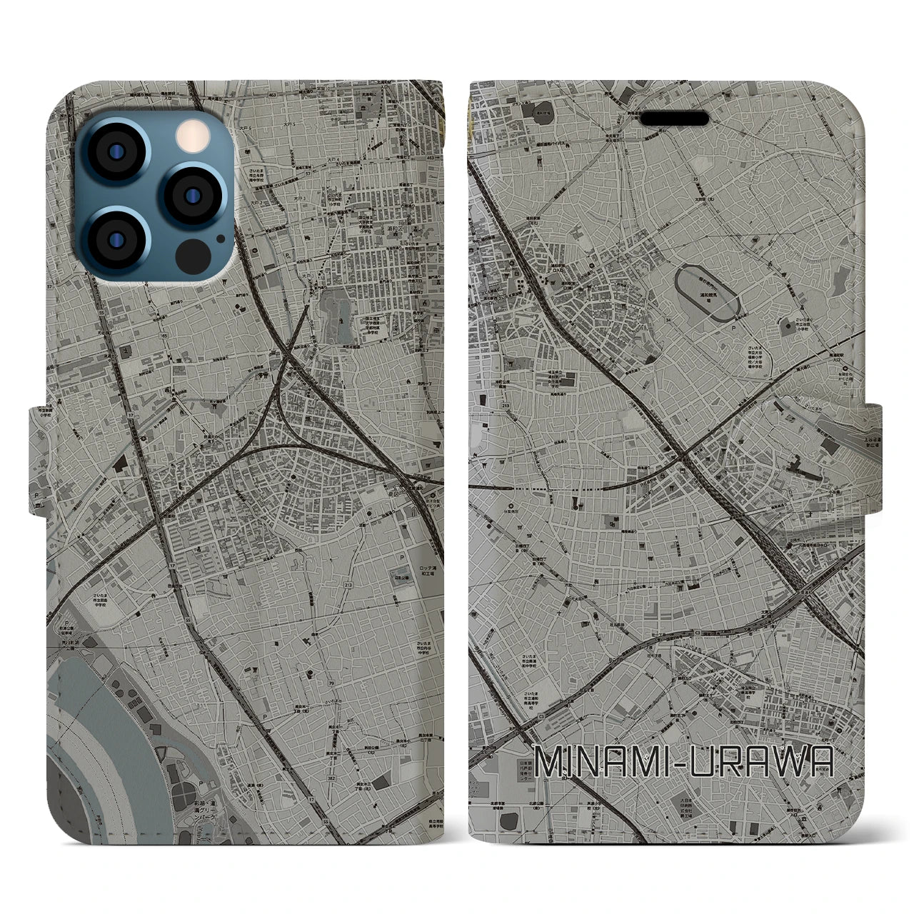 【南浦和(埼玉県)】地図柄iPhoneケース(手帳タイプ)