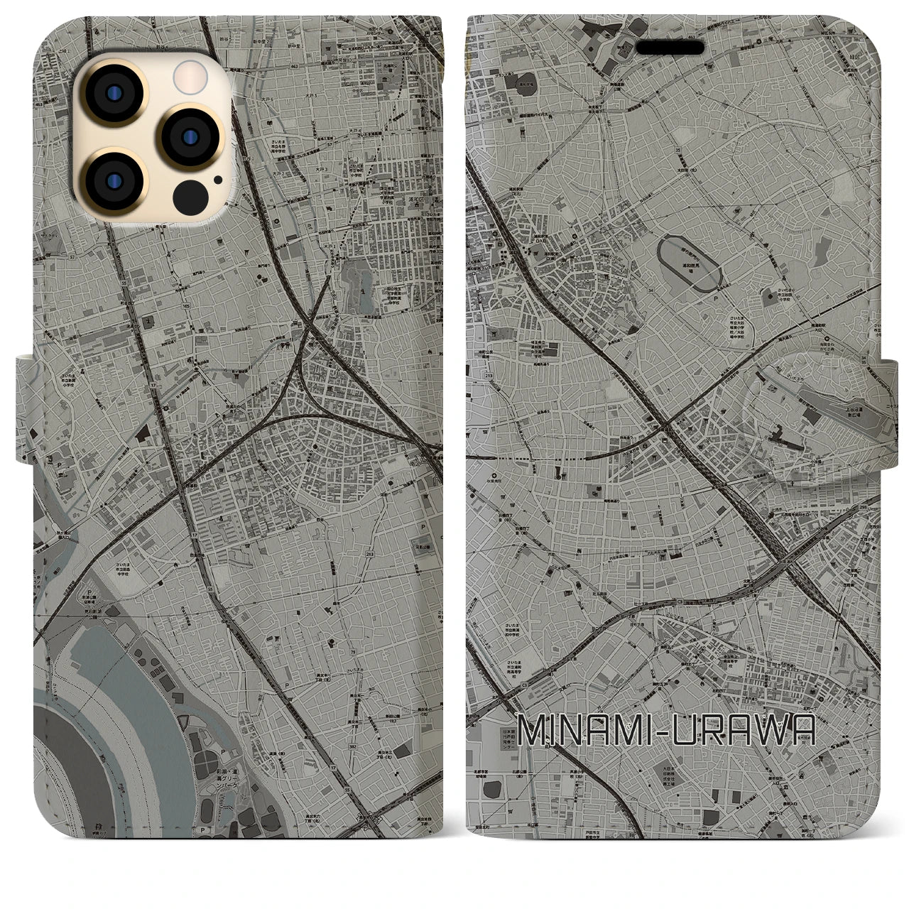 【南浦和(埼玉県)】地図柄iPhoneケース(手帳タイプ)