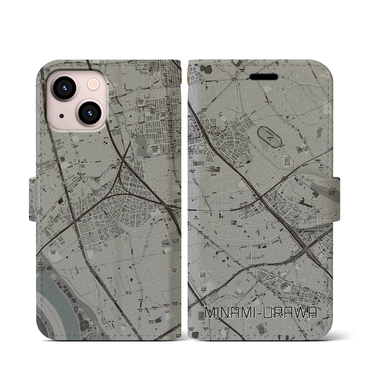 【南浦和(埼玉県)】地図柄iPhoneケース(手帳タイプ)