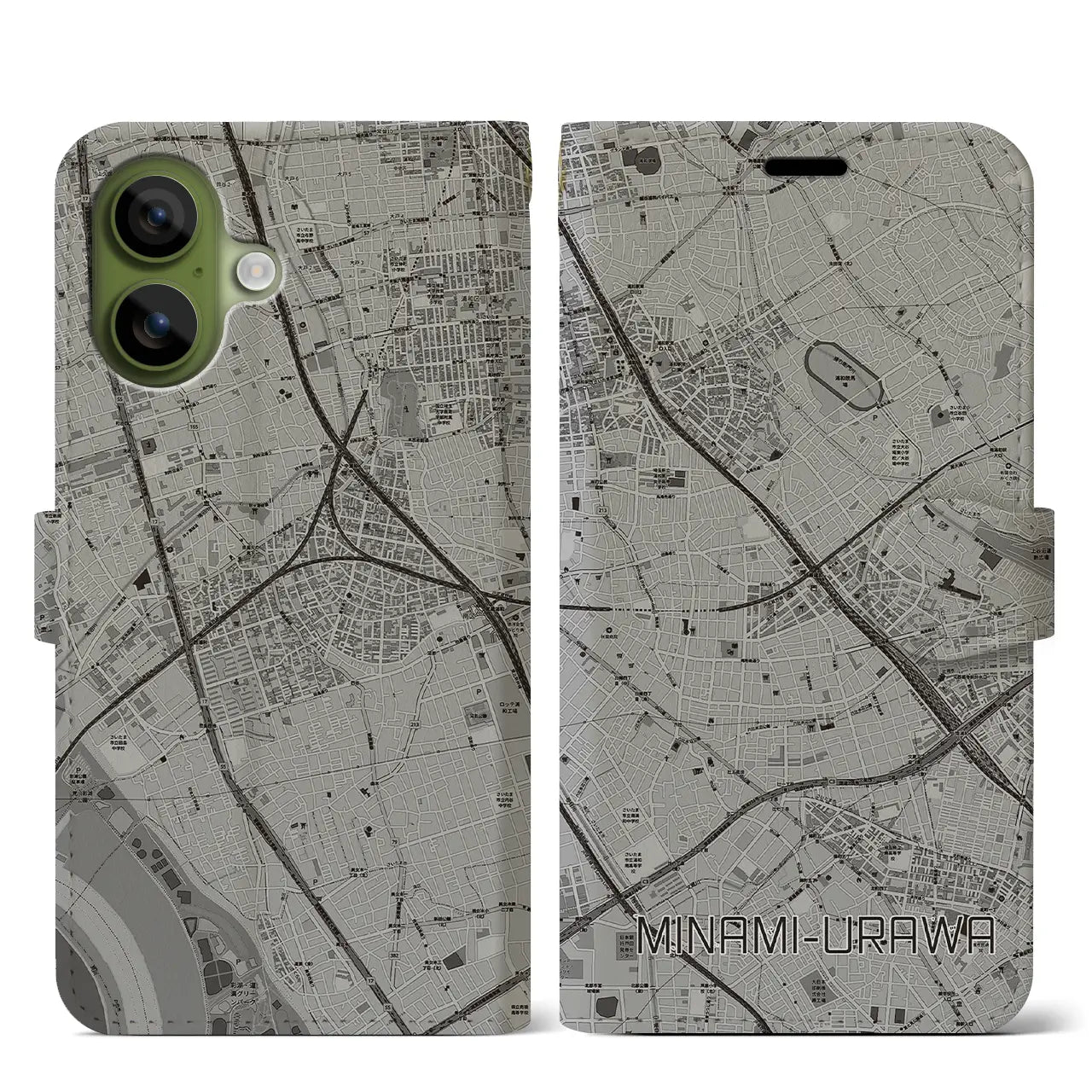 【南浦和(埼玉県)】地図柄iPhoneケース(手帳タイプ)