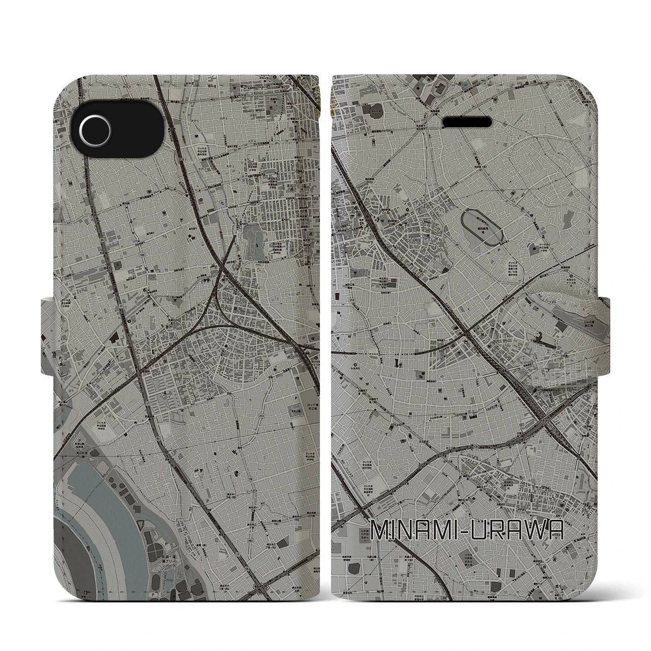 【南浦和(埼玉県)】地図柄iPhoneケース(手帳タイプ)