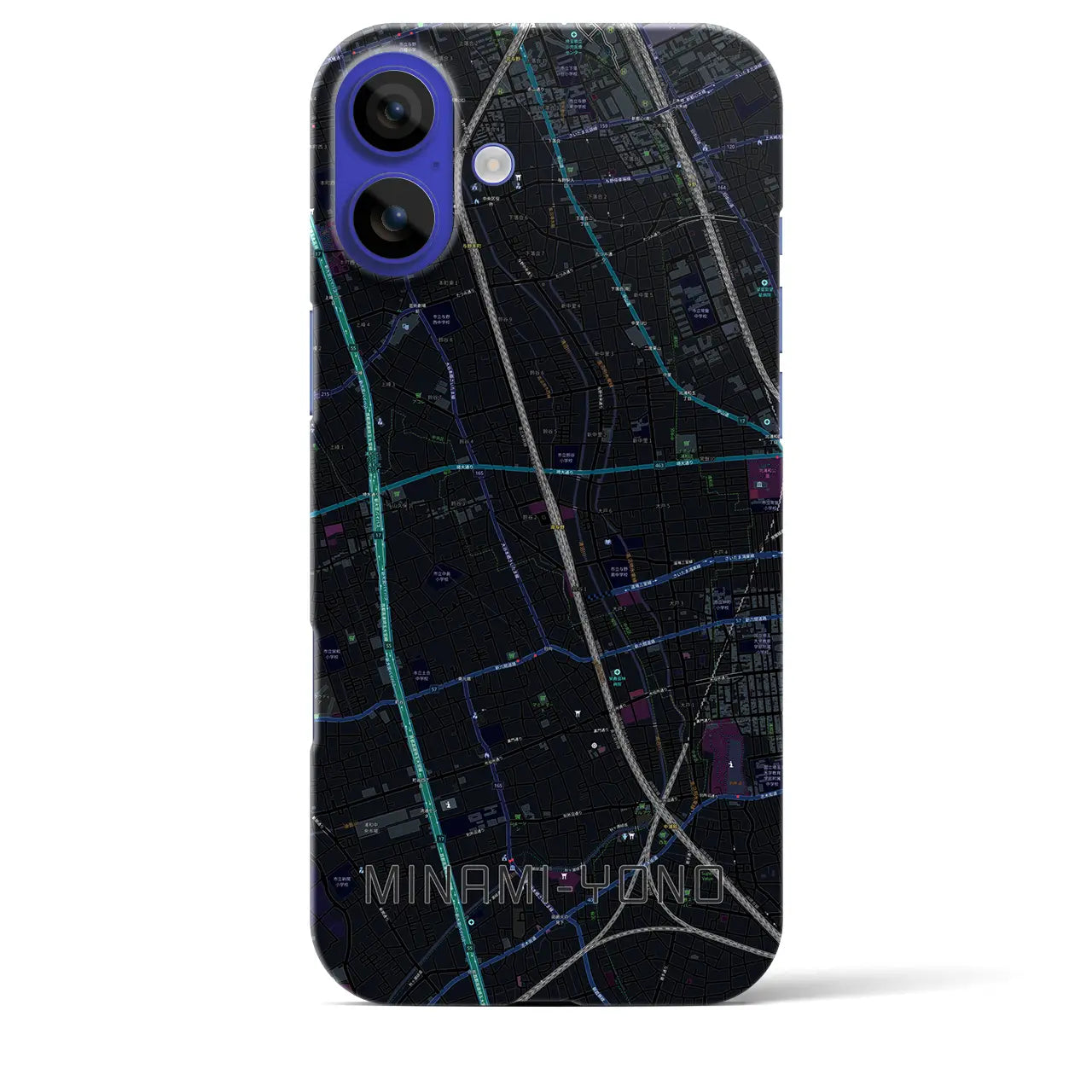 【南与野(埼玉県)】地図柄iPhoneケース(バックカバータイプ)