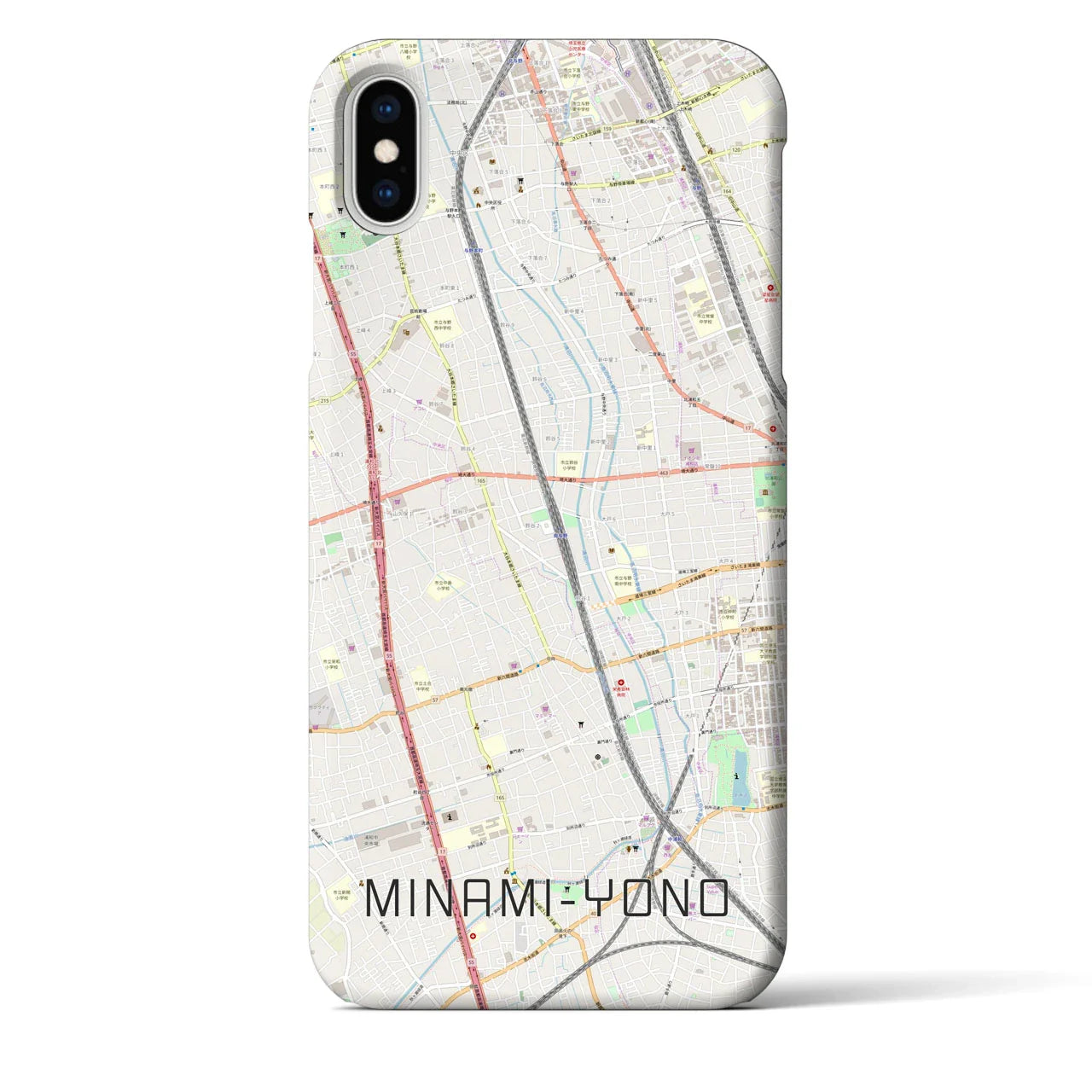 【南与野(埼玉県)】地図柄iPhoneケース(バックカバータイプ)