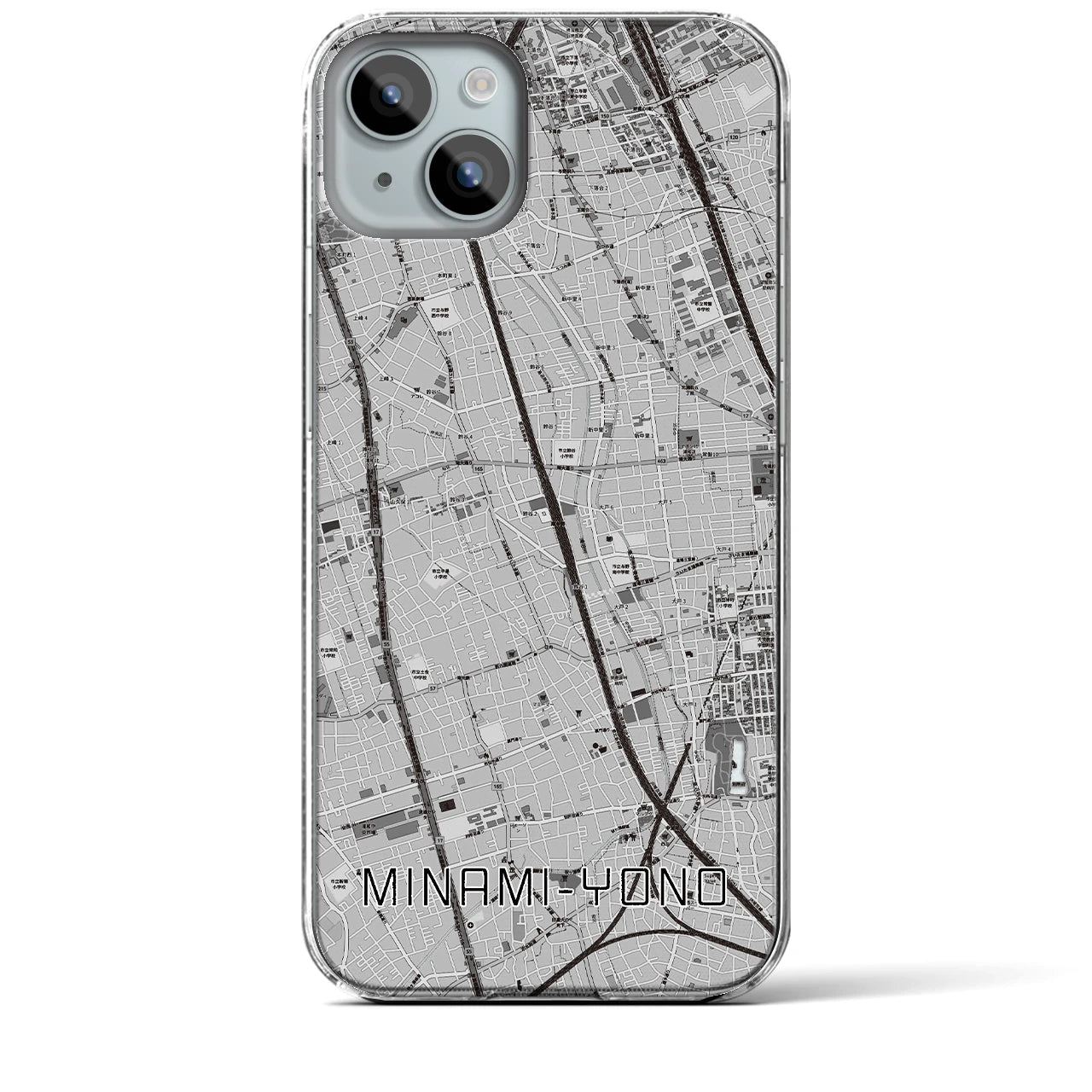 【南与野(埼玉県)】地図柄iPhoneケース(クリアタイプ)