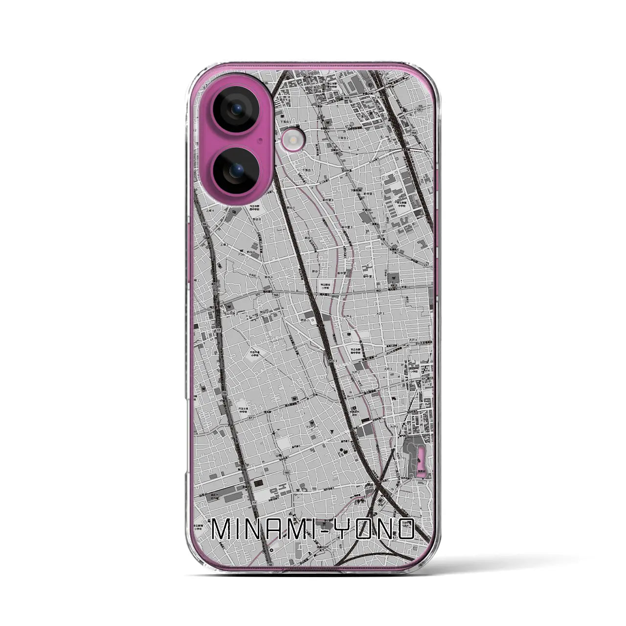 【南与野(埼玉県)】地図柄iPhoneケース(クリアタイプ)