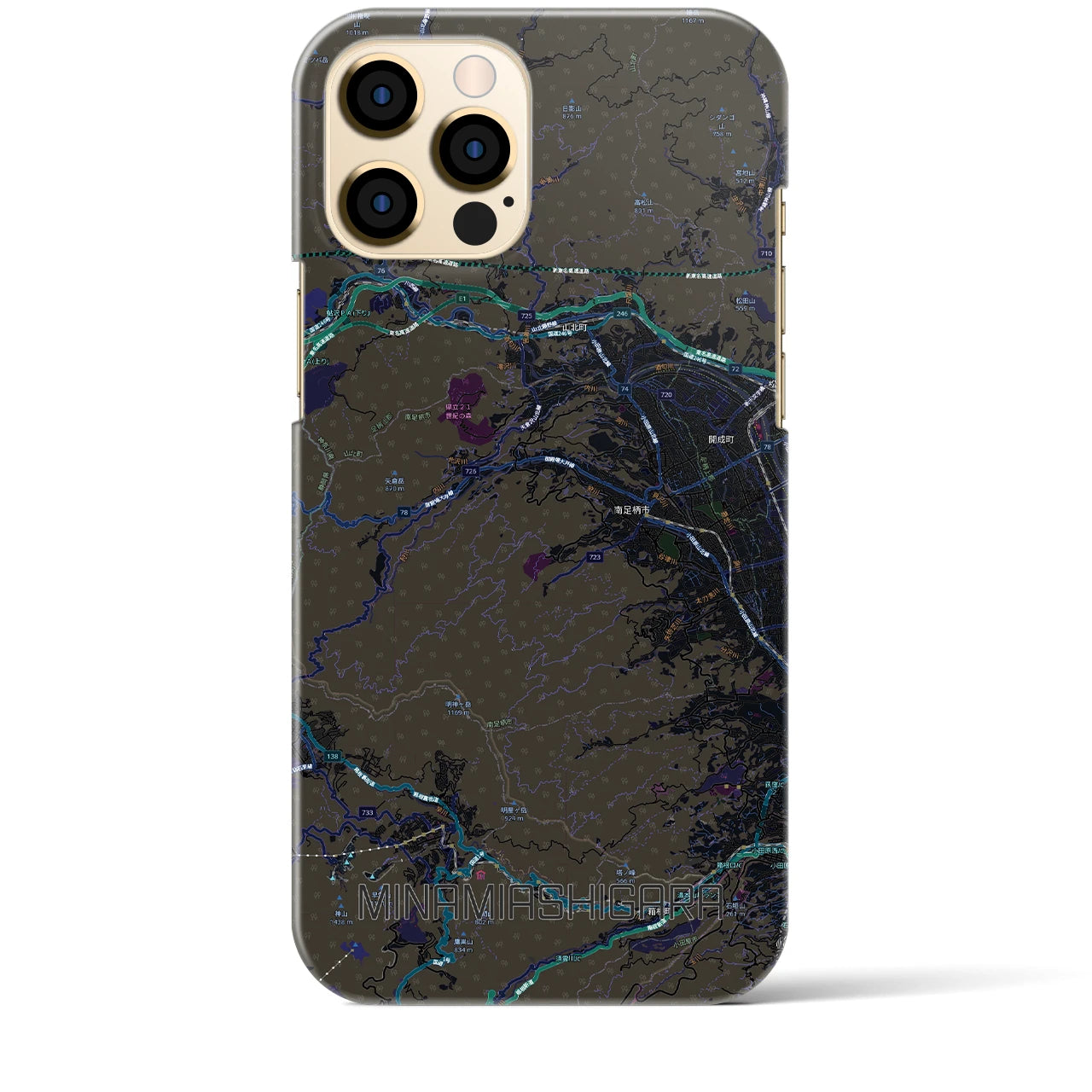 【南足柄(神奈川県)】地図柄iPhoneケース(バックカバータイプ)