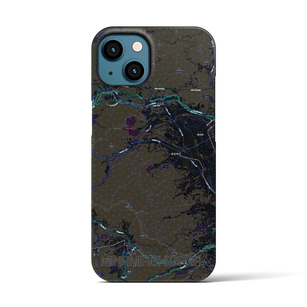 【南足柄(神奈川県)】地図柄iPhoneケース(バックカバータイプ)