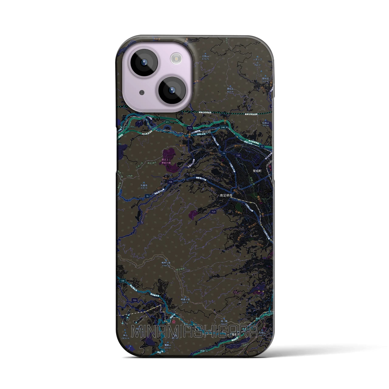 【南足柄(神奈川県)】地図柄iPhoneケース(バックカバータイプ)