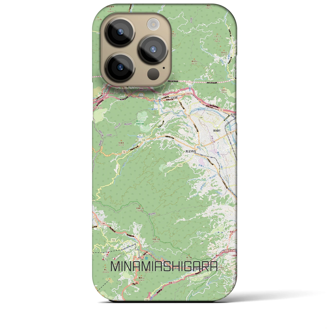 【南足柄(神奈川県)】地図柄iPhoneケース(バックカバータイプ)