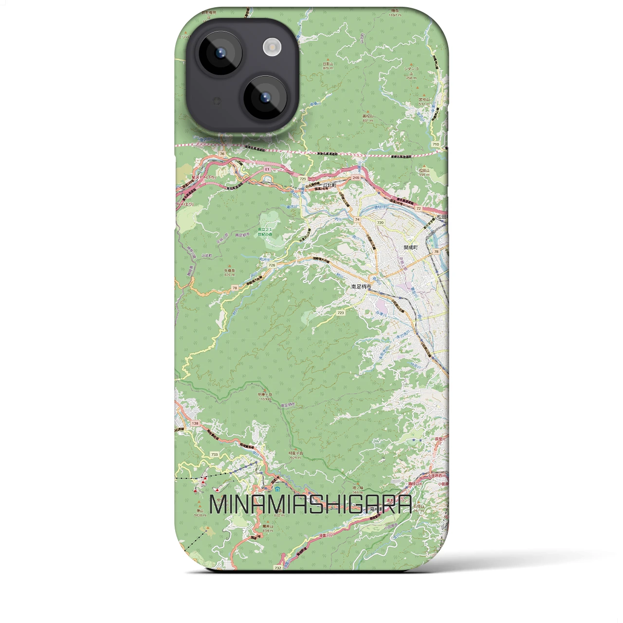 【南足柄(神奈川県)】地図柄iPhoneケース(バックカバータイプ)