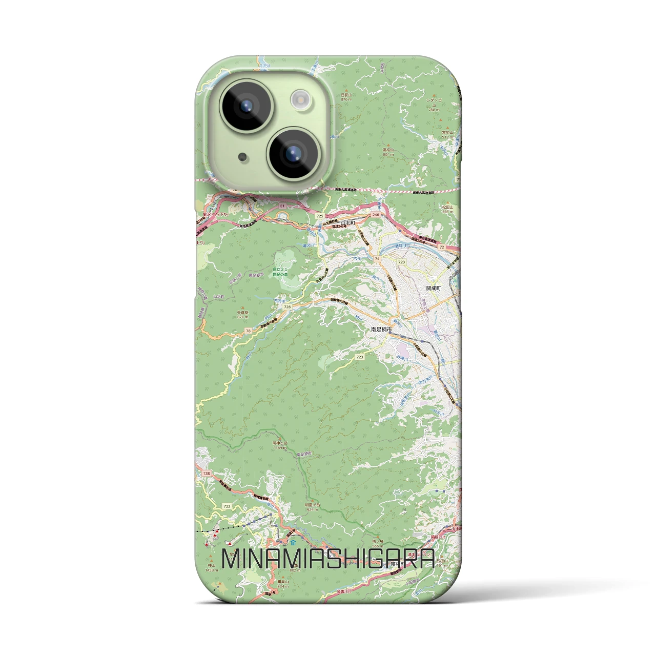 【南足柄(神奈川県)】地図柄iPhoneケース(バックカバータイプ)