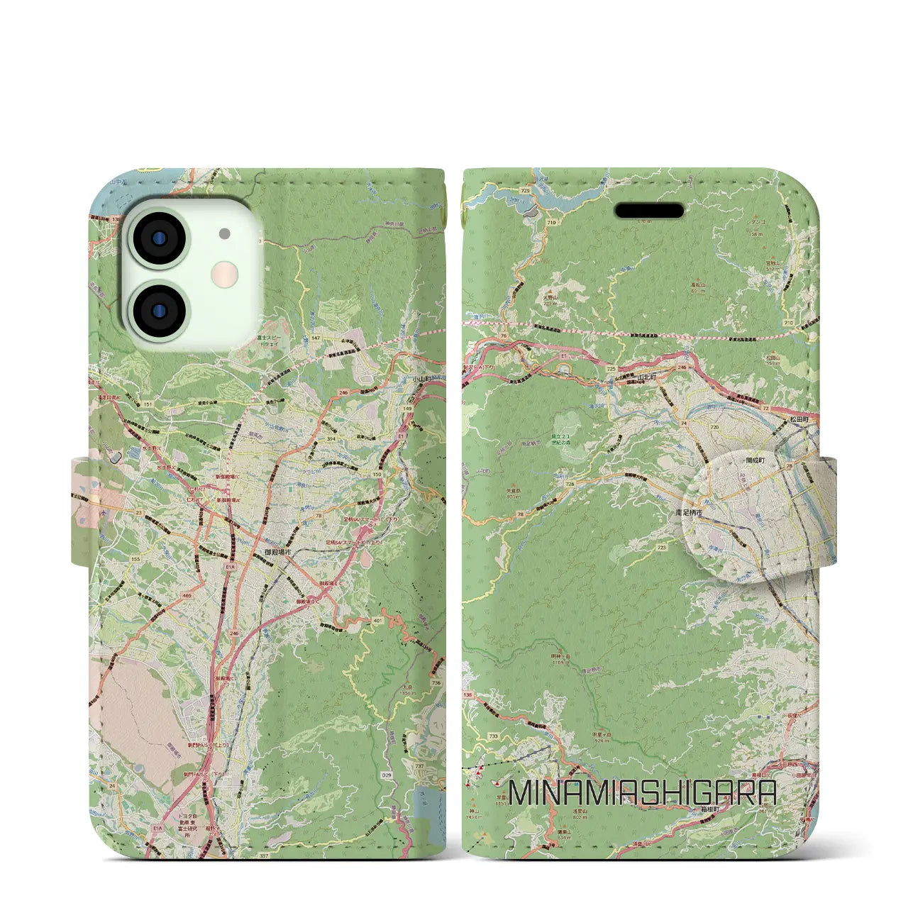 【南足柄(神奈川県)】地図柄iPhoneケース(手帳タイプ)