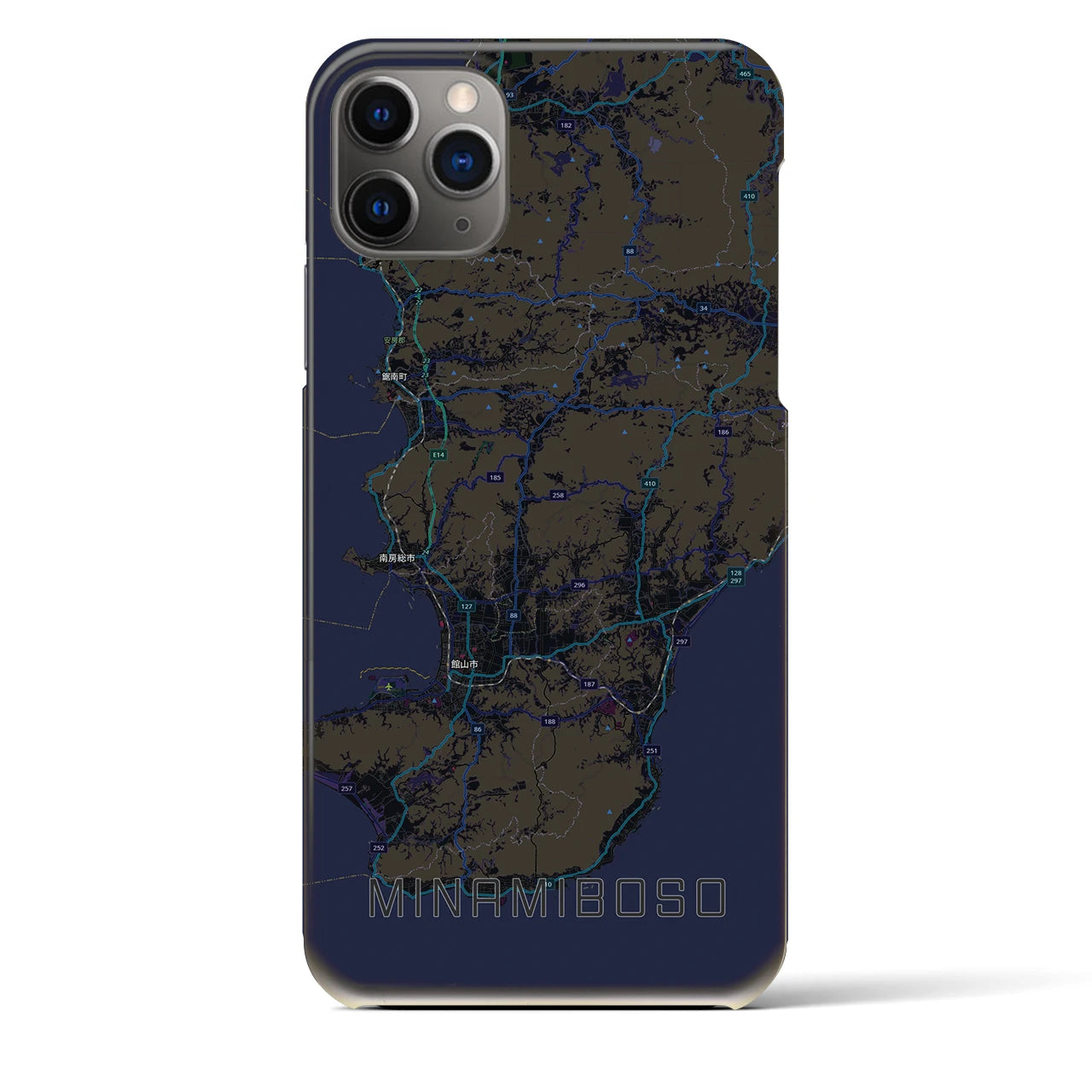 【南房総(千葉県)】地図柄iPhoneケース(バックカバータイプ)