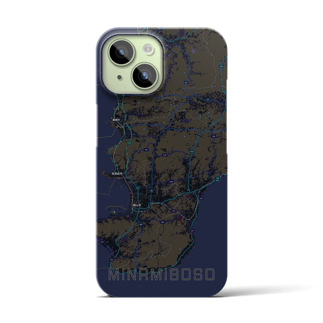 【南房総(千葉県)】地図柄iPhoneケース(バックカバータイプ)