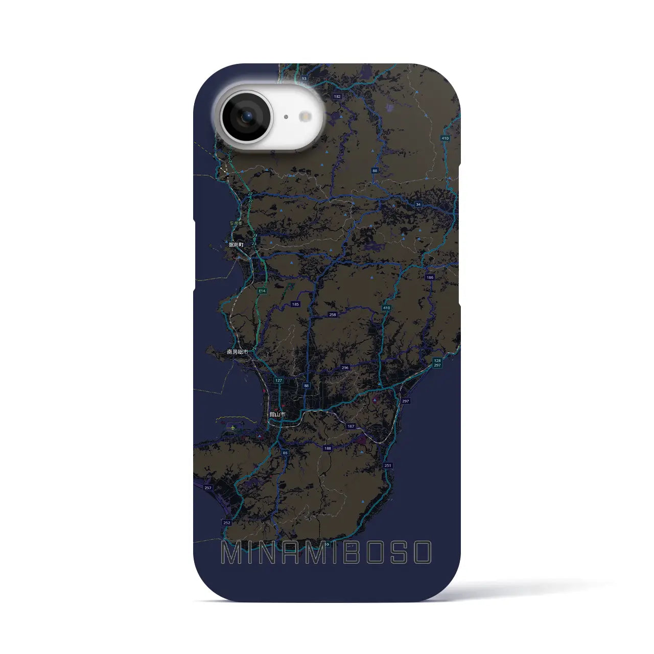 【南房総(千葉県)】地図柄iPhoneケース(バックカバータイプ)