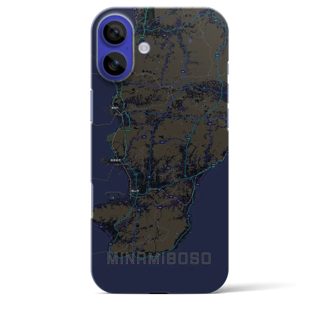 【南房総(千葉県)】地図柄iPhoneケース(バックカバータイプ)