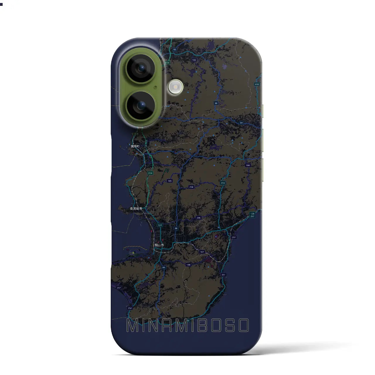 【南房総(千葉県)】地図柄iPhoneケース(バックカバータイプ)