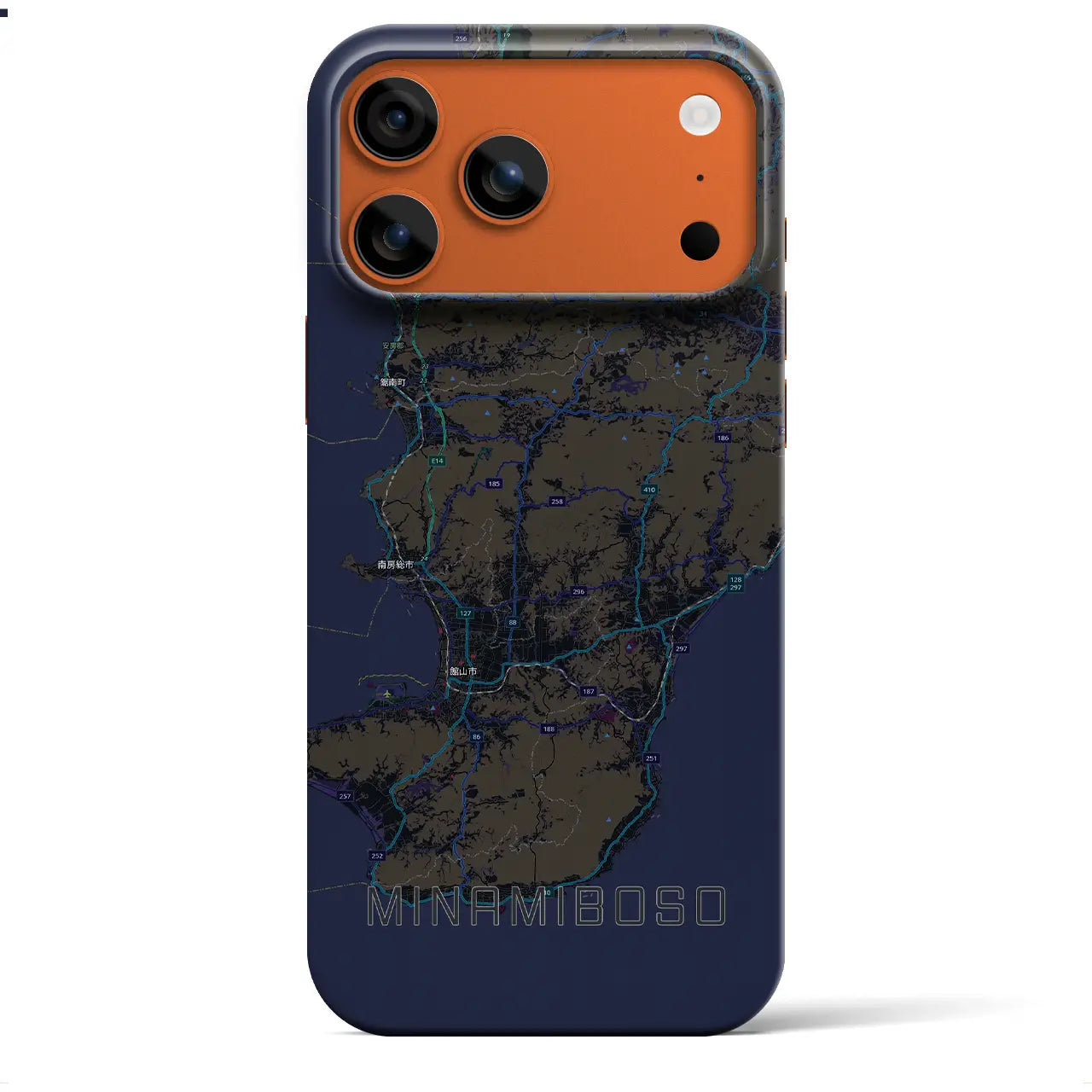 【南房総(千葉県)】地図柄iPhoneケース(バックカバータイプ)