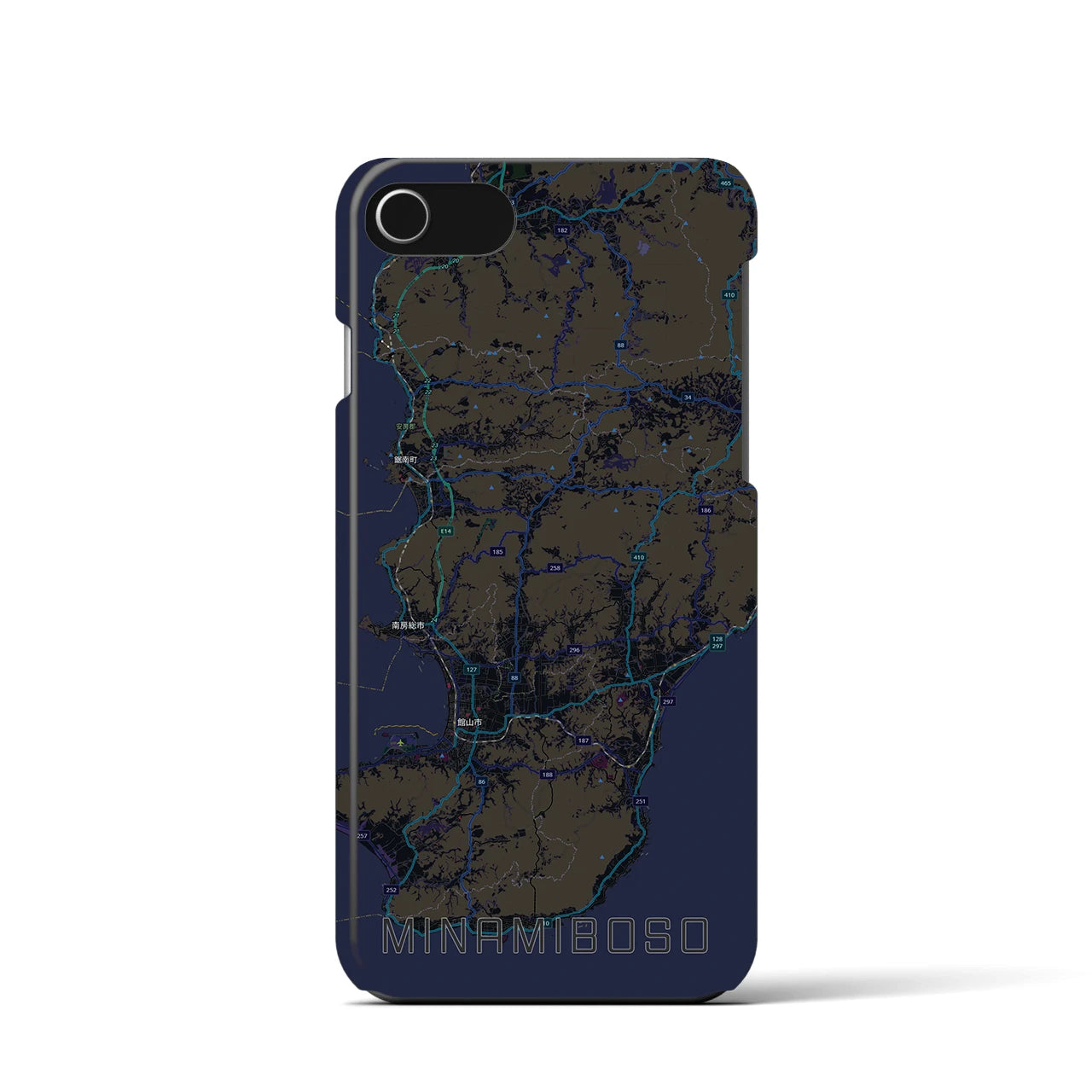 【南房総(千葉県)】地図柄iPhoneケース(バックカバータイプ)