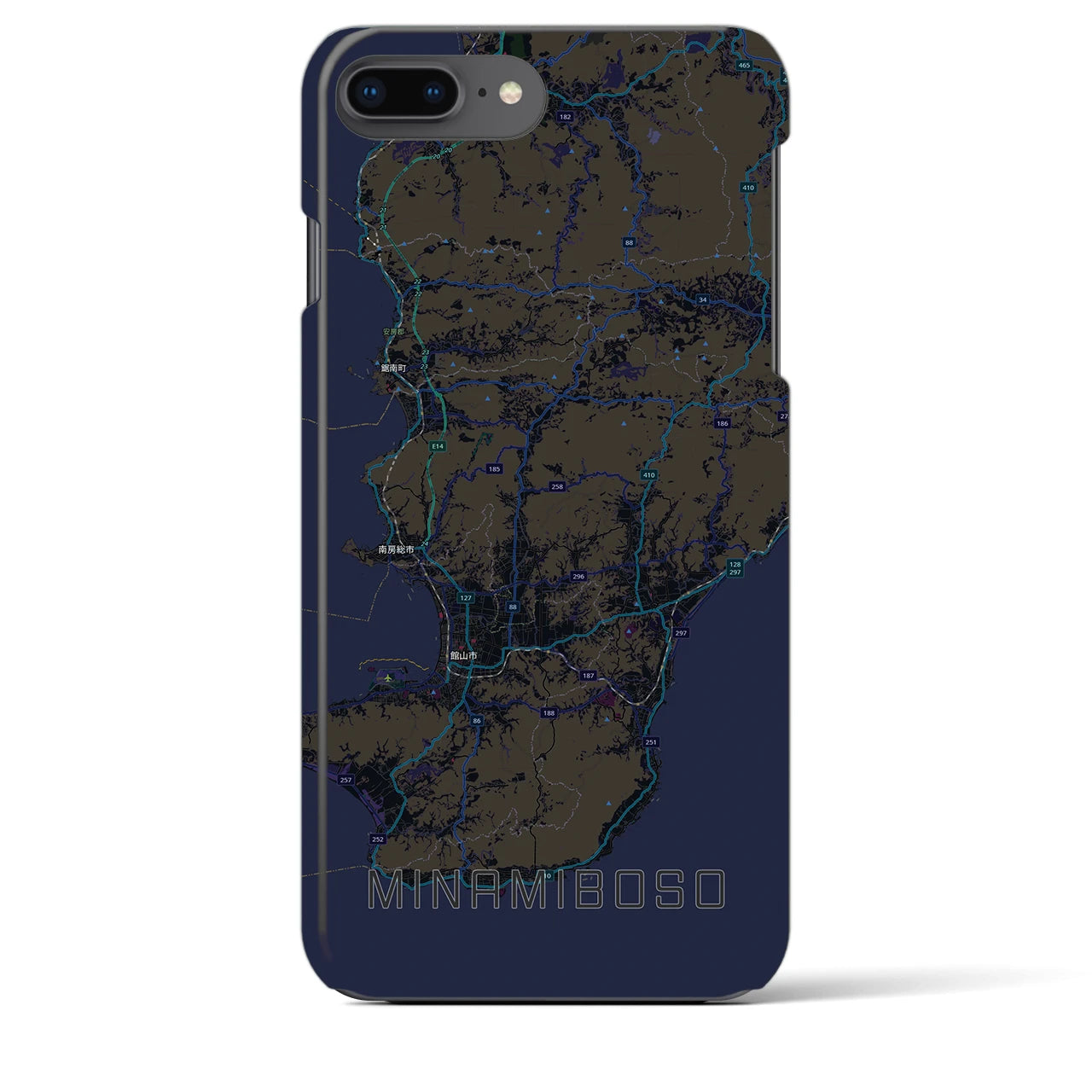 【南房総(千葉県)】地図柄iPhoneケース(バックカバータイプ)